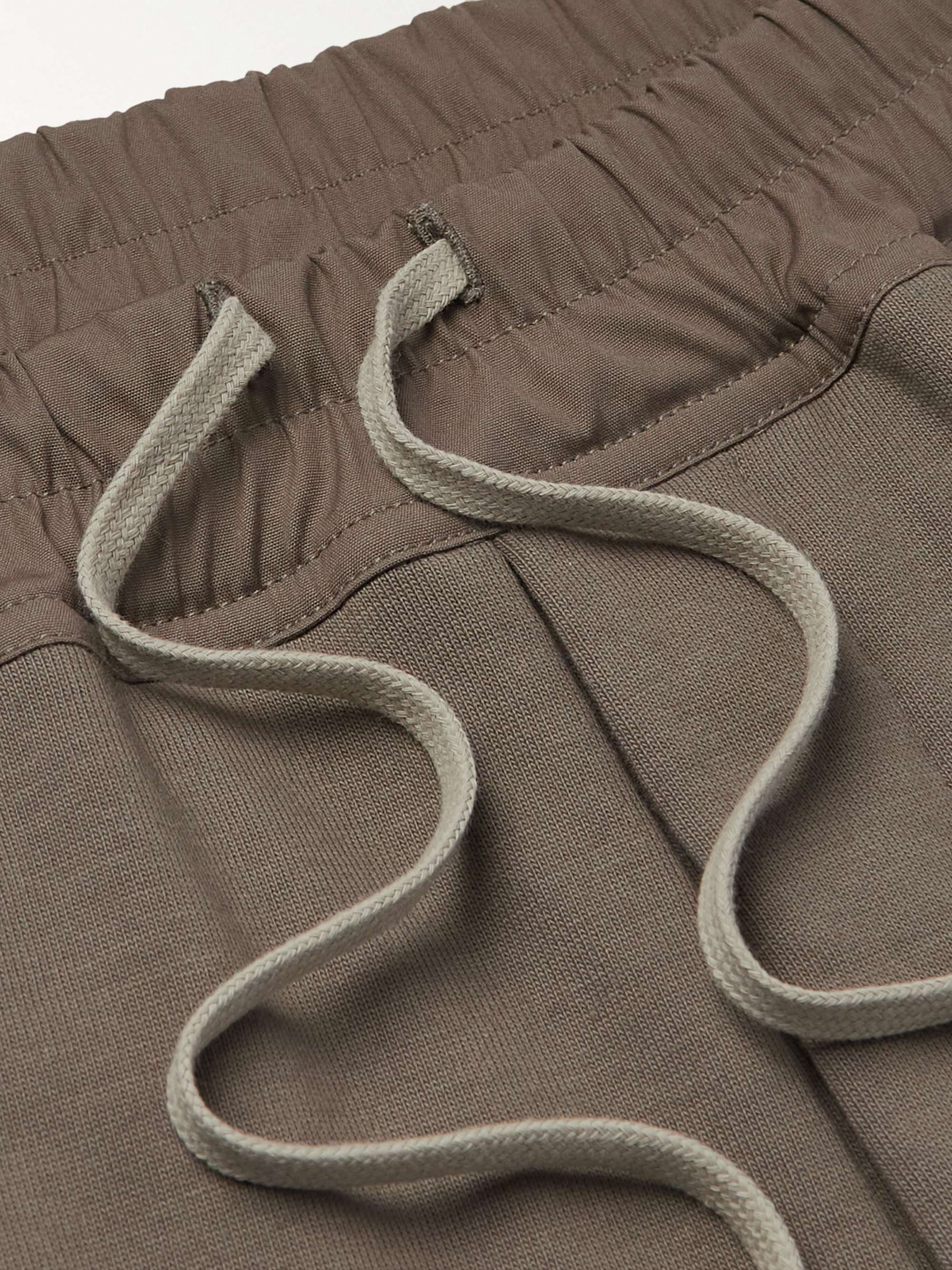 RICK OWENS Mastodon Tapered Cotton-Jersey Drawstring Cargo Trousers