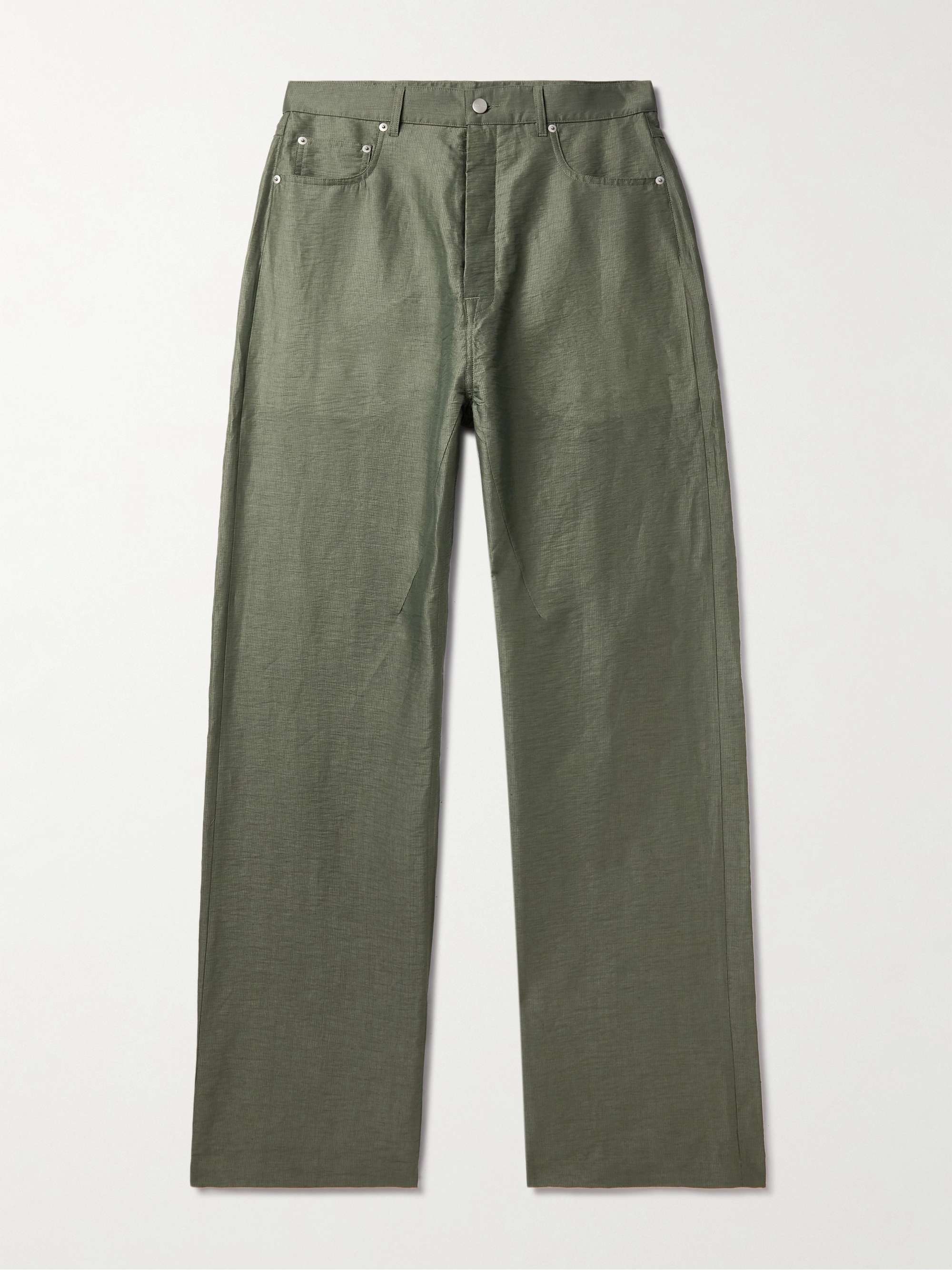 RICK OWENS Geth Wide-Leg Linen-Blend Trousers for Men | MR PORTER