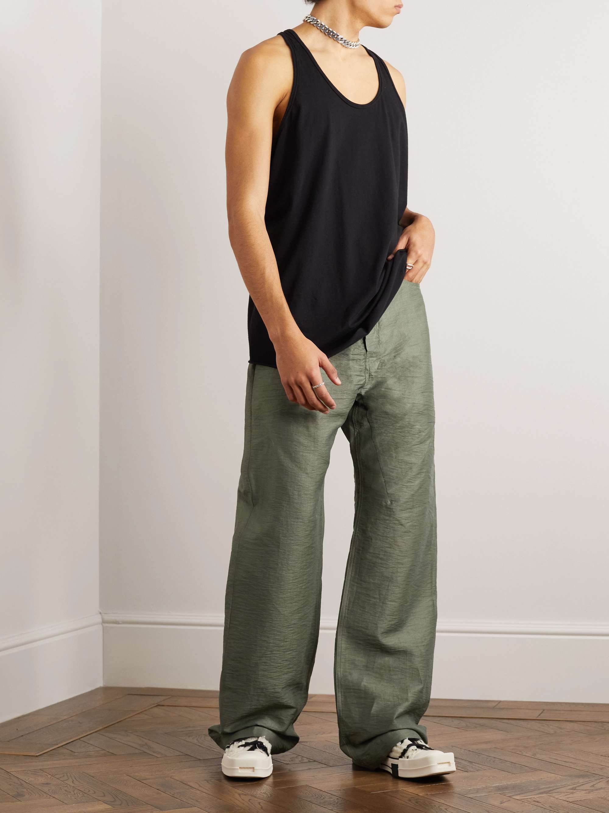 RICK OWENS Flared Taffeta Trousers for Men  MR PORTER