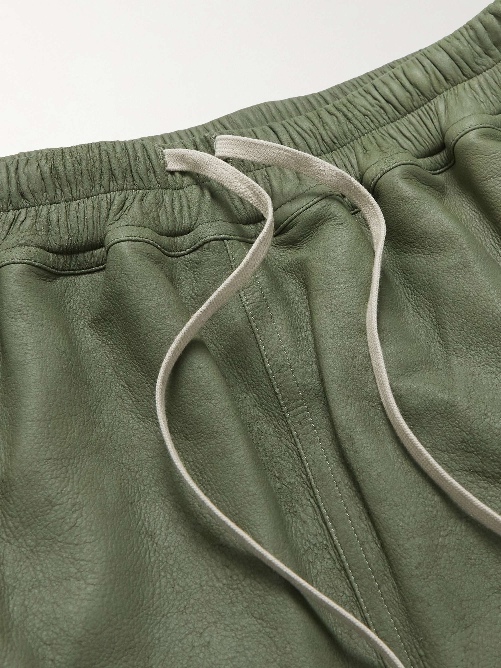 RICK OWENS Wide-Leg Suede Drawstring Shorts