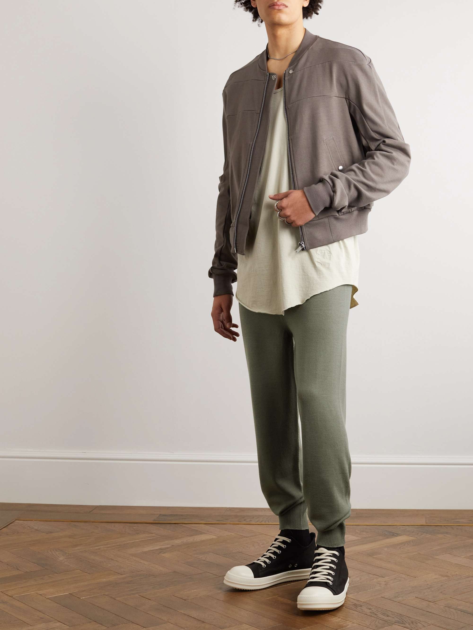 RICK OWENS Tapered Wool-Blend Sweatpants