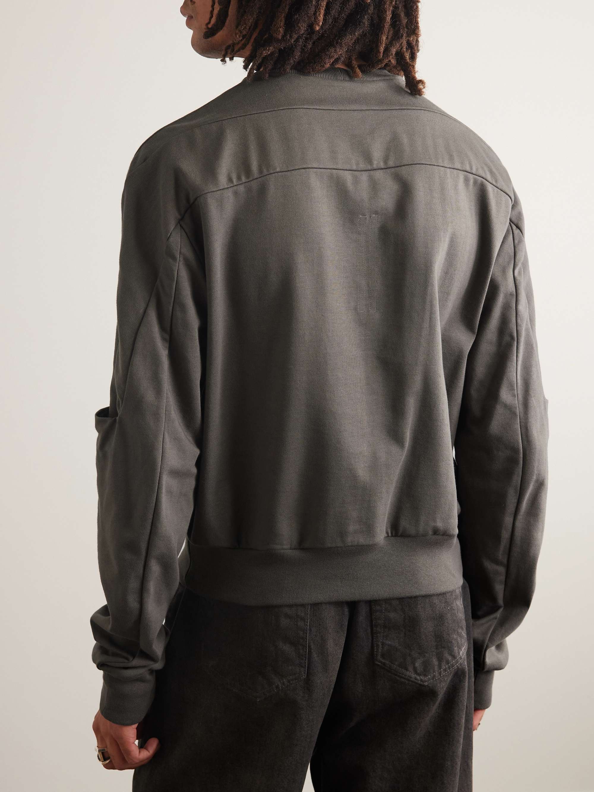 RICK OWENS Geth Panelled Cotton-Jersey Sweatshirt