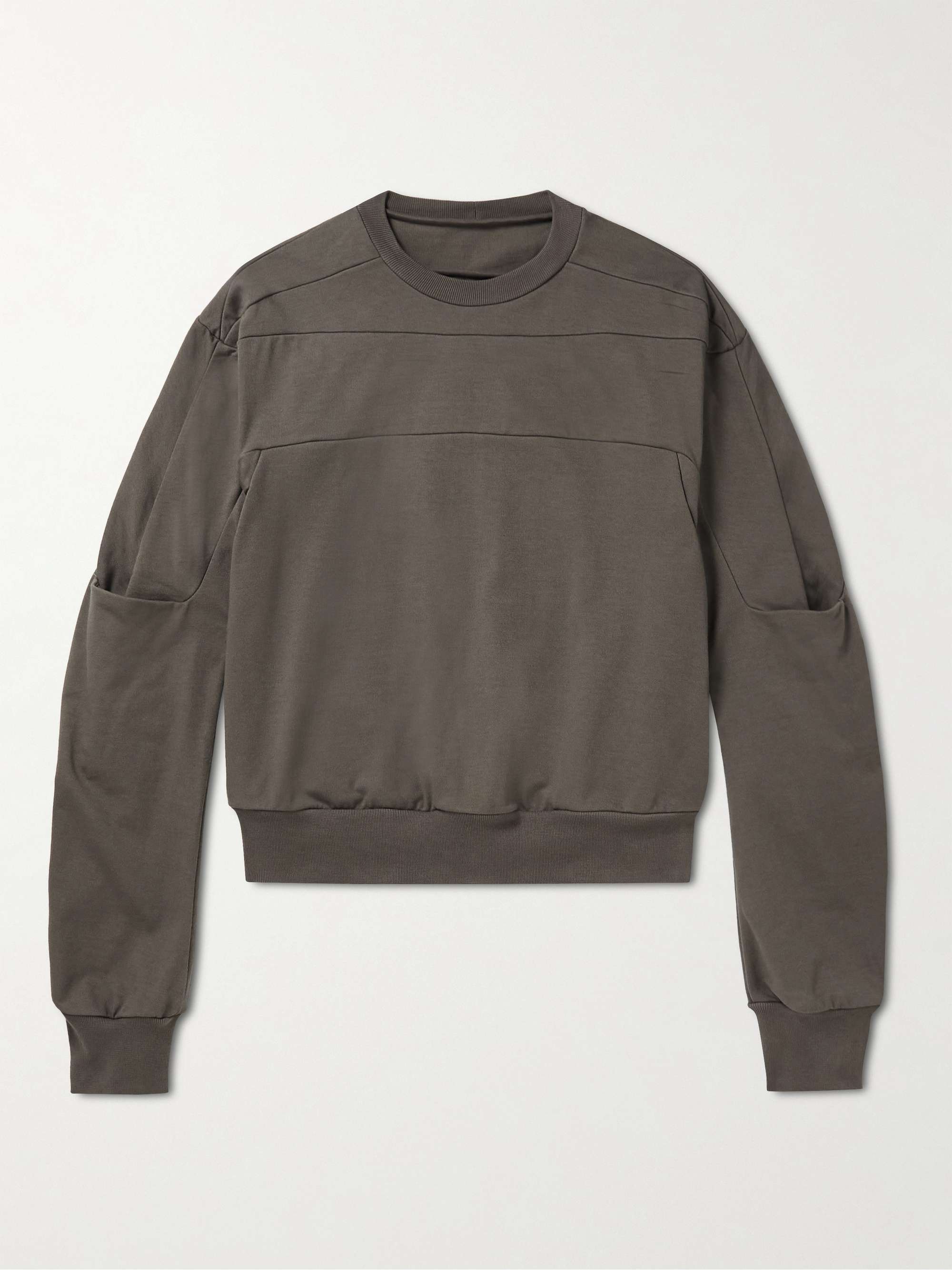 RICK OWENS Geth Panelled Cotton-Jersey Sweatshirt