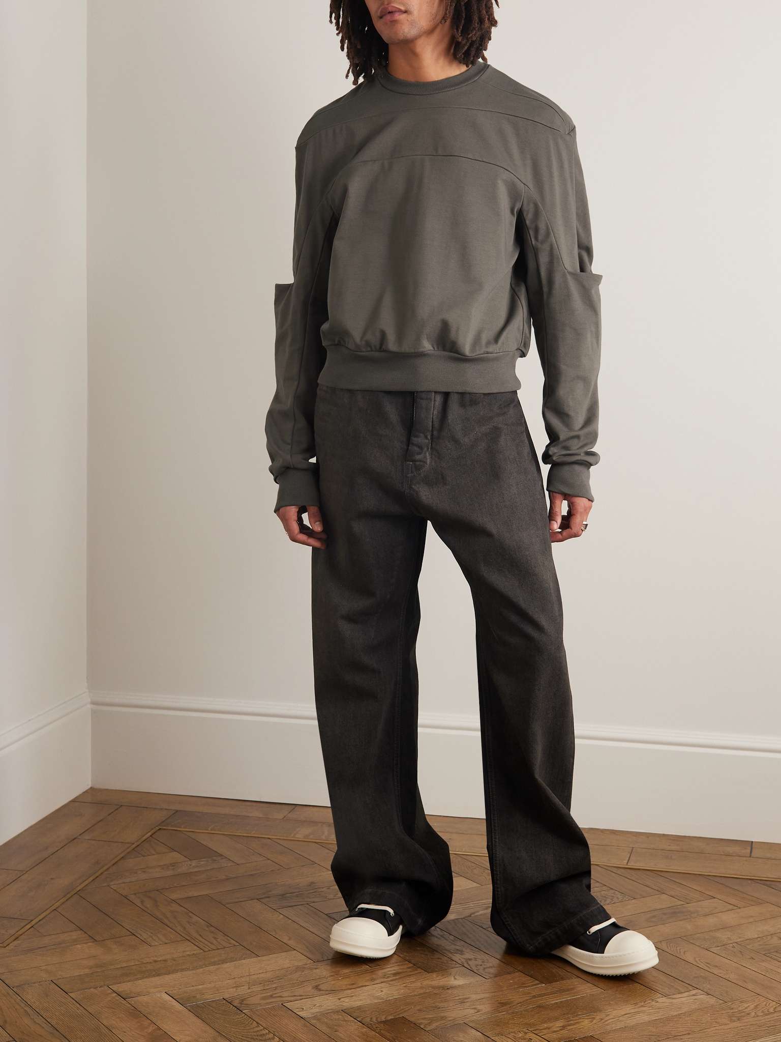 RICK OWENS Geth Panelled Cotton-Jersey Sweatshirt for Men | MR PORTER