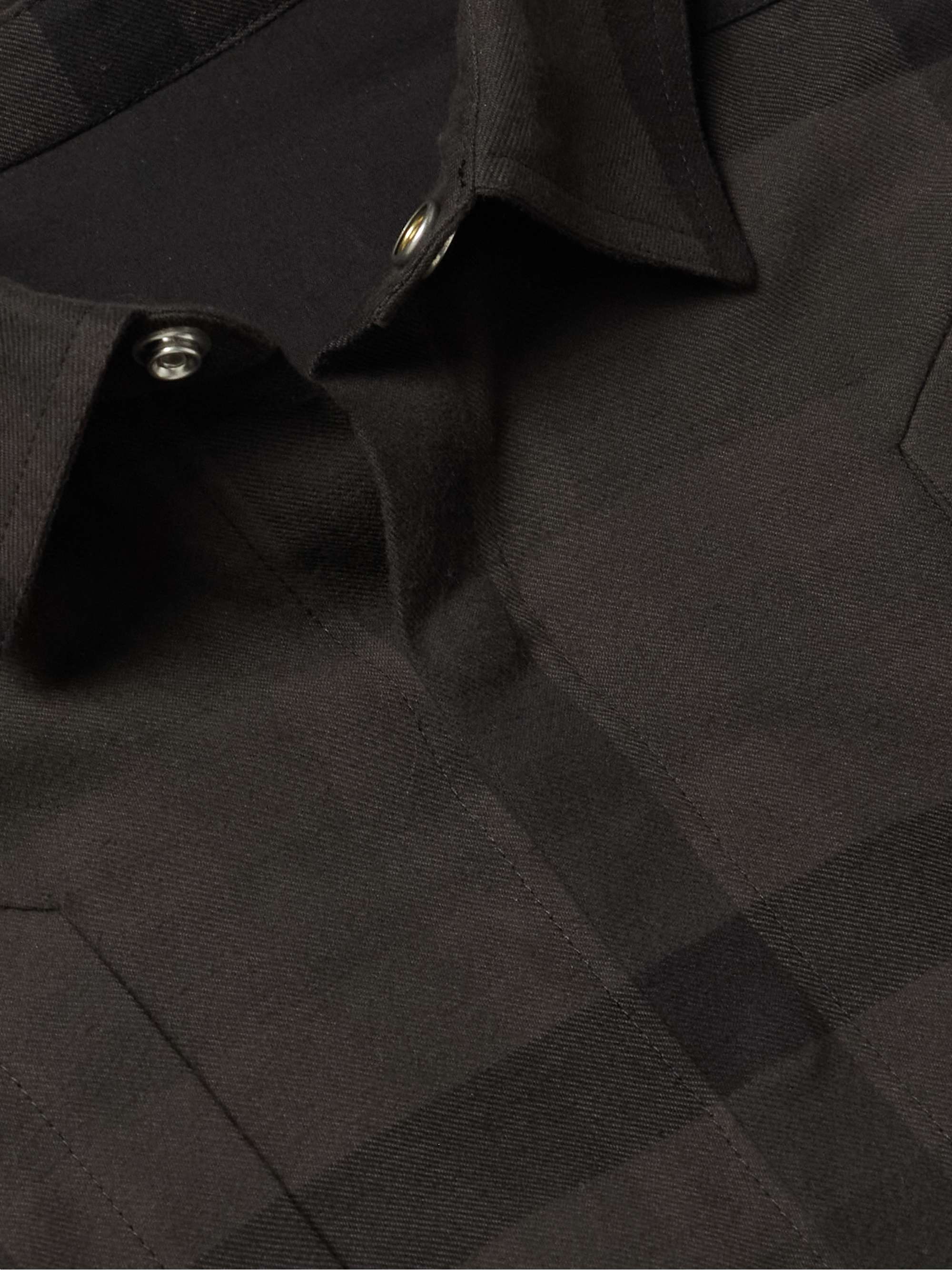 RICK OWENS Checked Brushed Cotton-Twill Overshirt