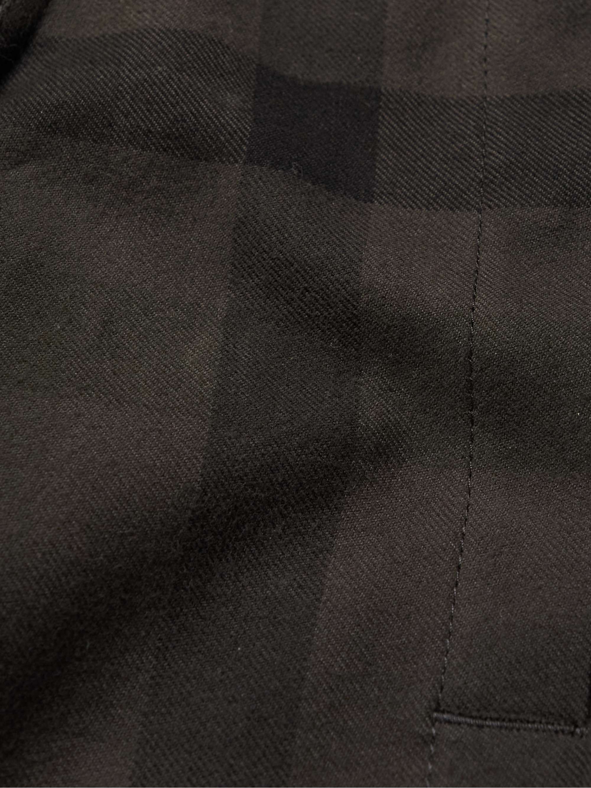 RICK OWENS Checked Brushed Cotton-Twill Overshirt