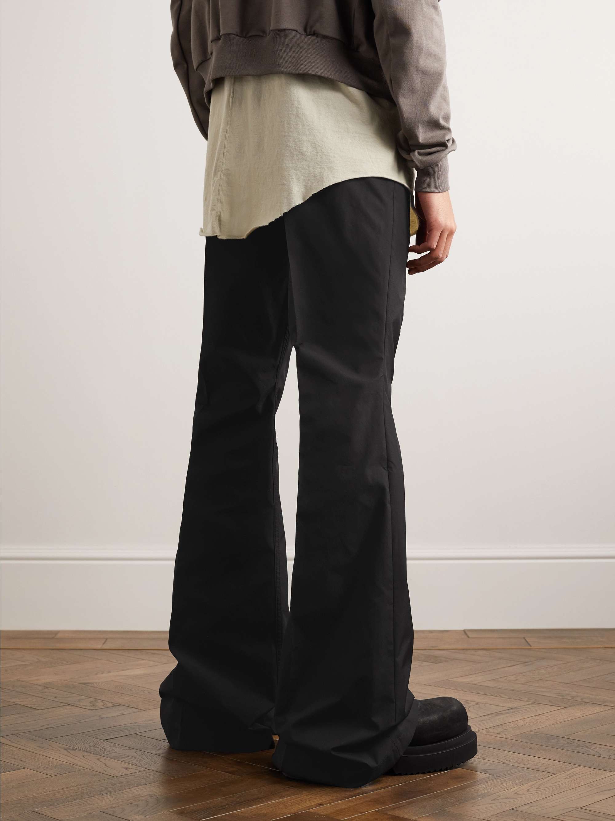 RICK OWENS Flared Taffeta Trousers