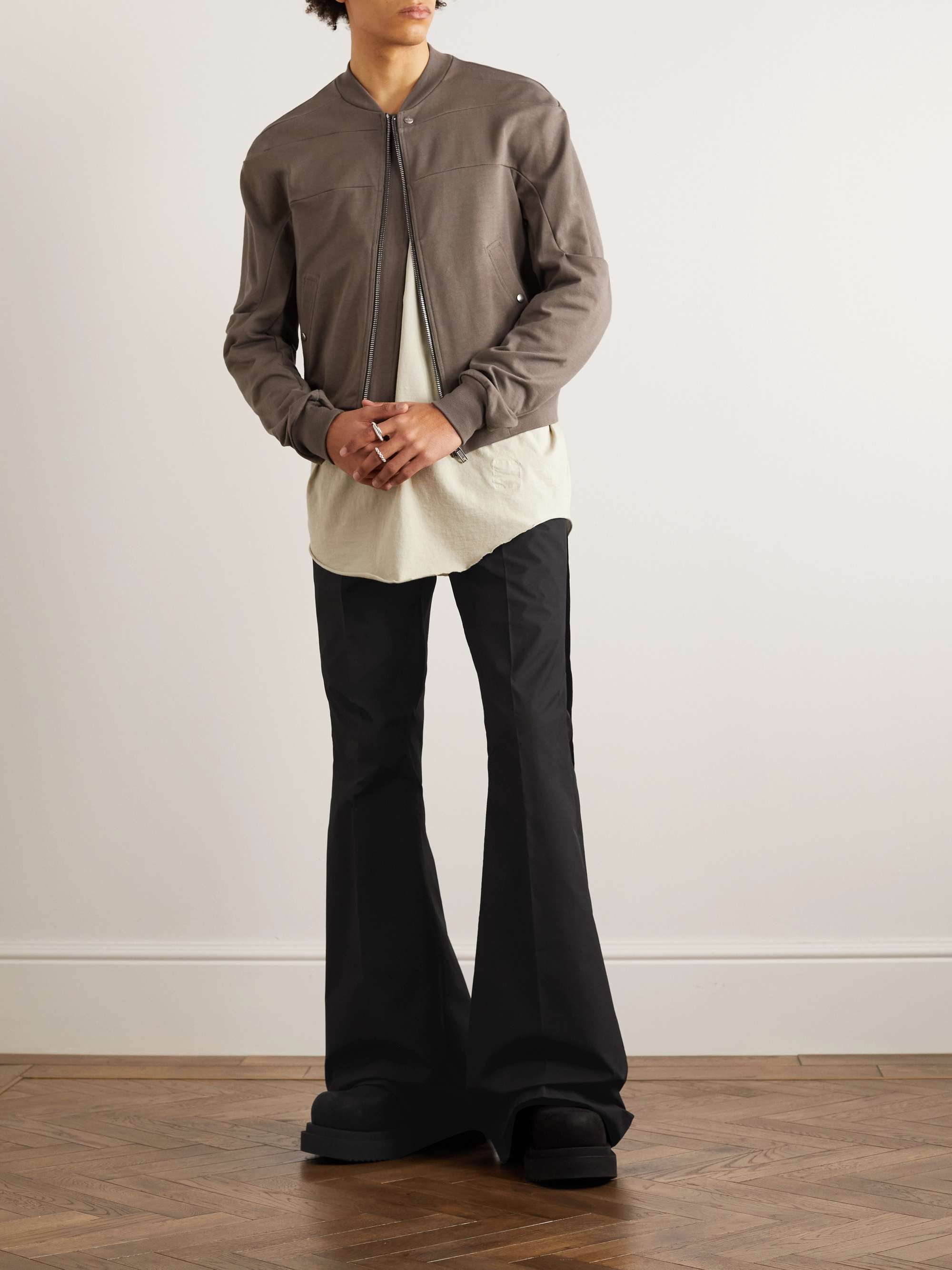 RICK OWENS Flared Taffeta Trousers