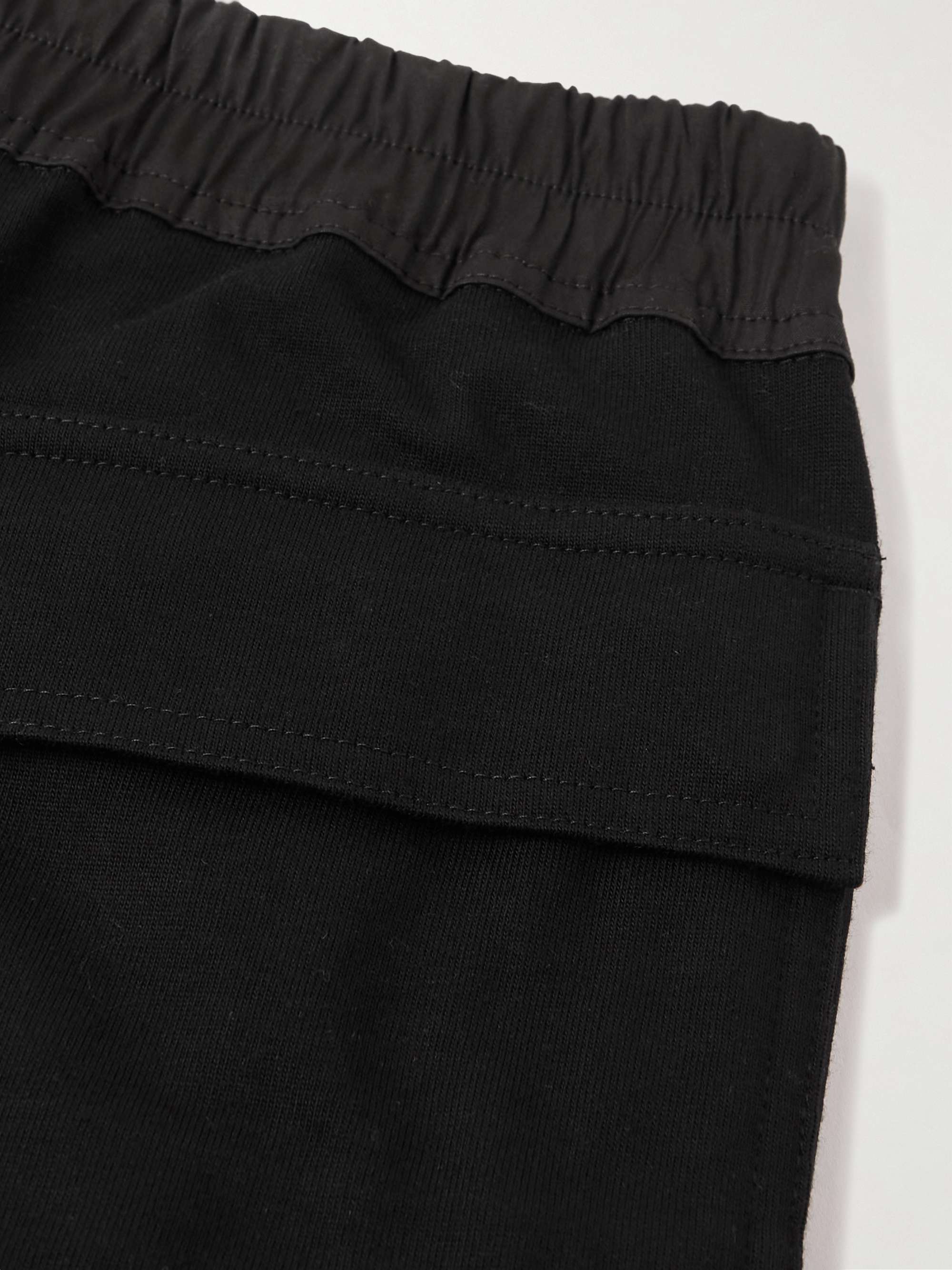 RICK OWENS Mastodon Tapered Cotton-Jersey Drawstring Cargo Trousers