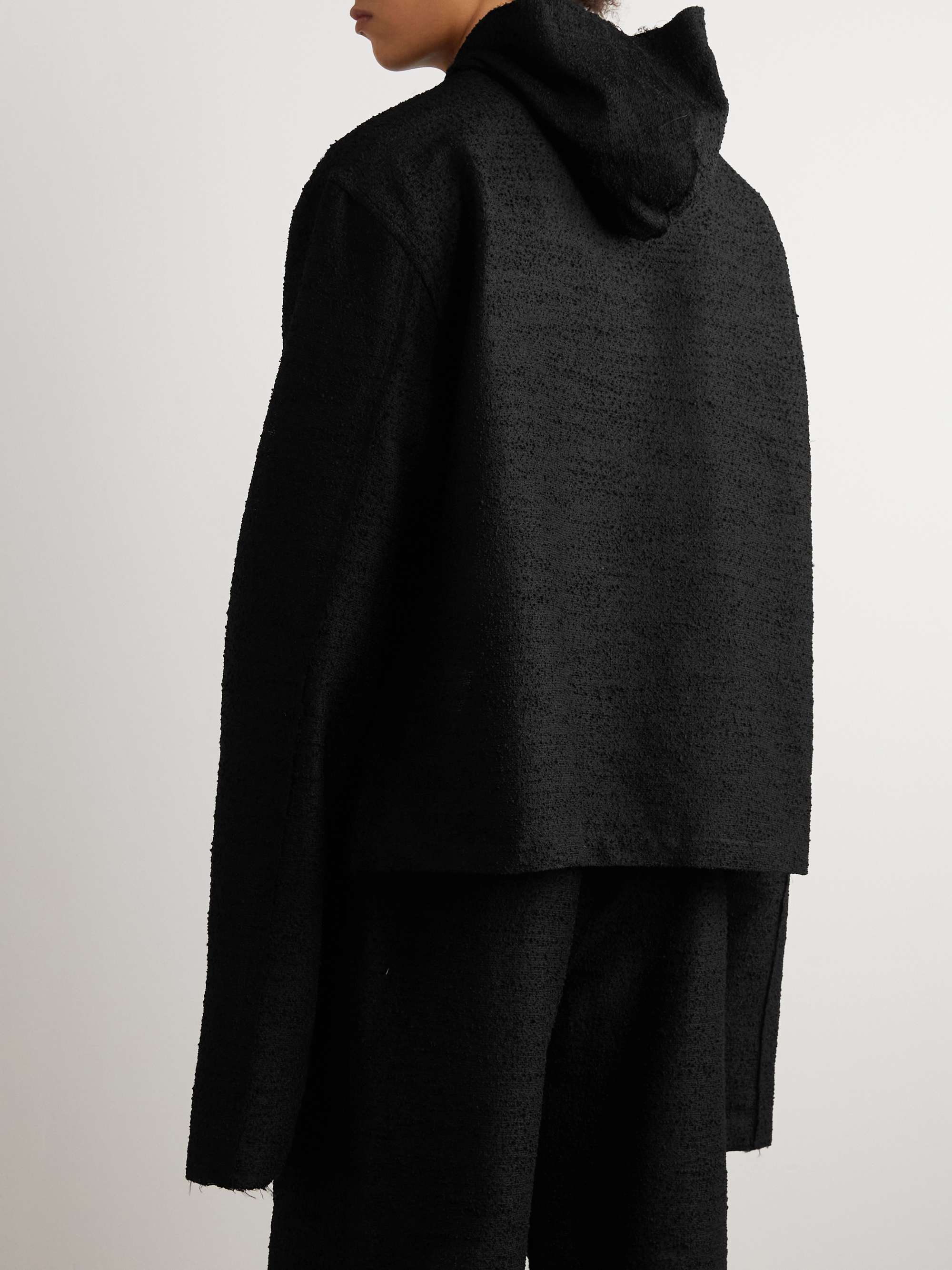 AIREI Oversized Distressed Wool-Blend Bouclé Hoodie