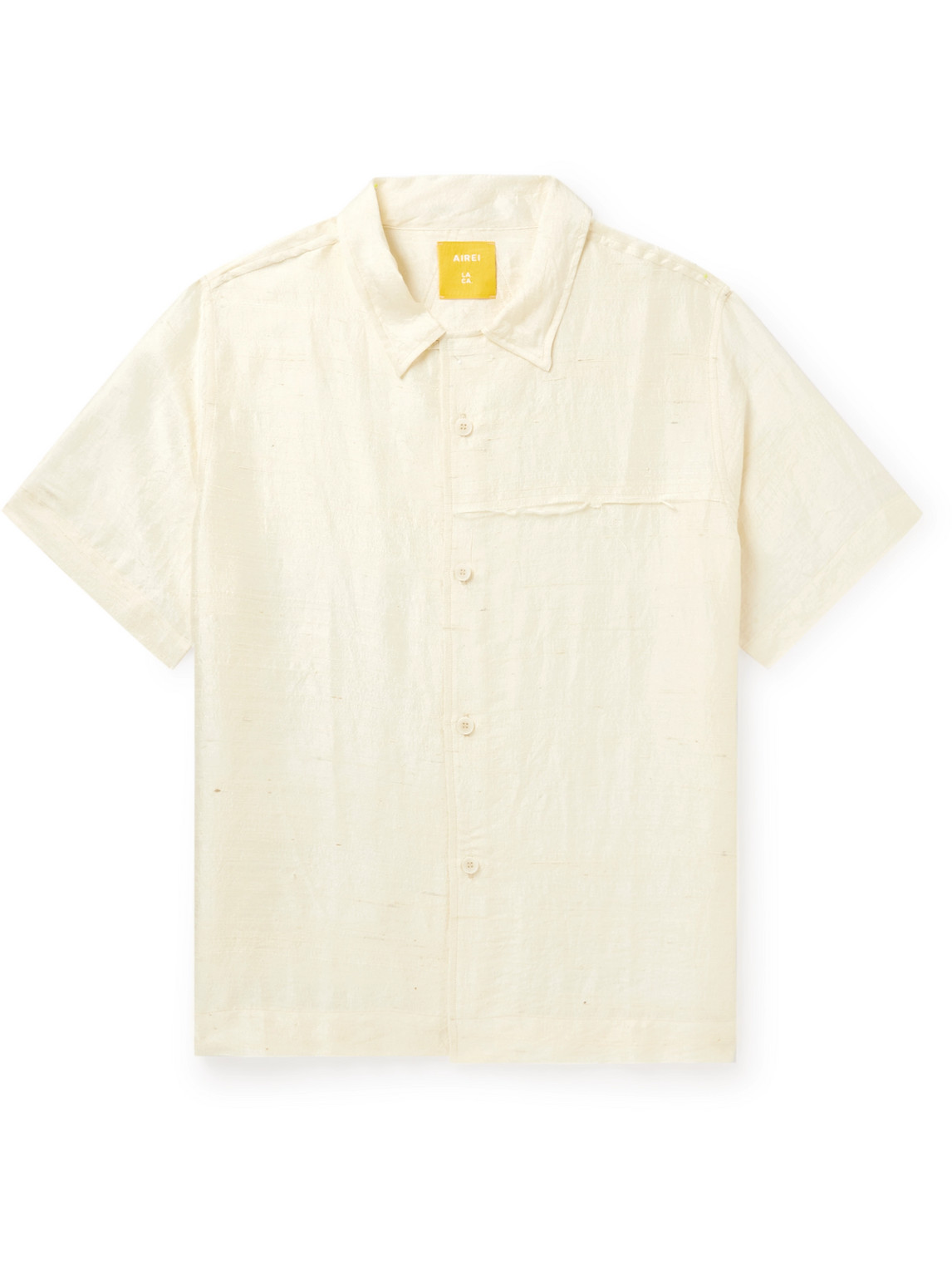 Airei Slub Silk Shirt In White