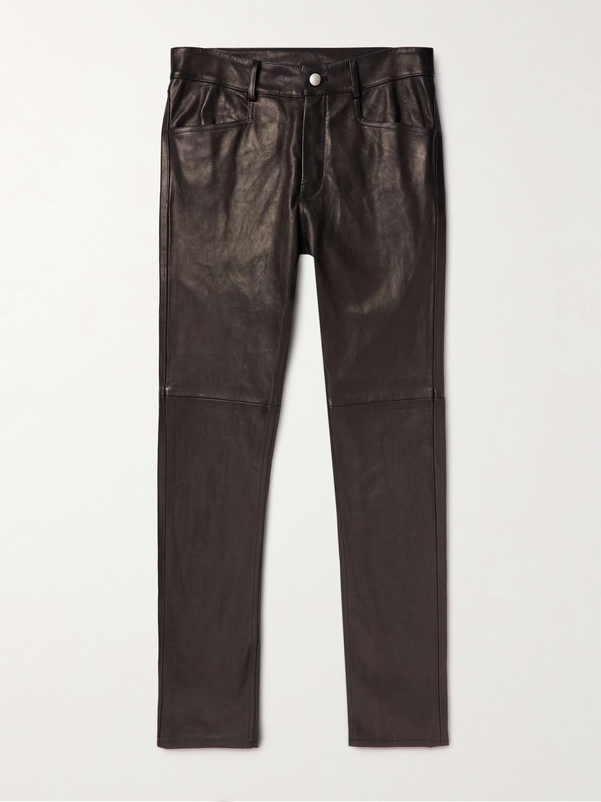 RICK OWENS Skinny-Fit Leather Trousers for Men | MR PORTER