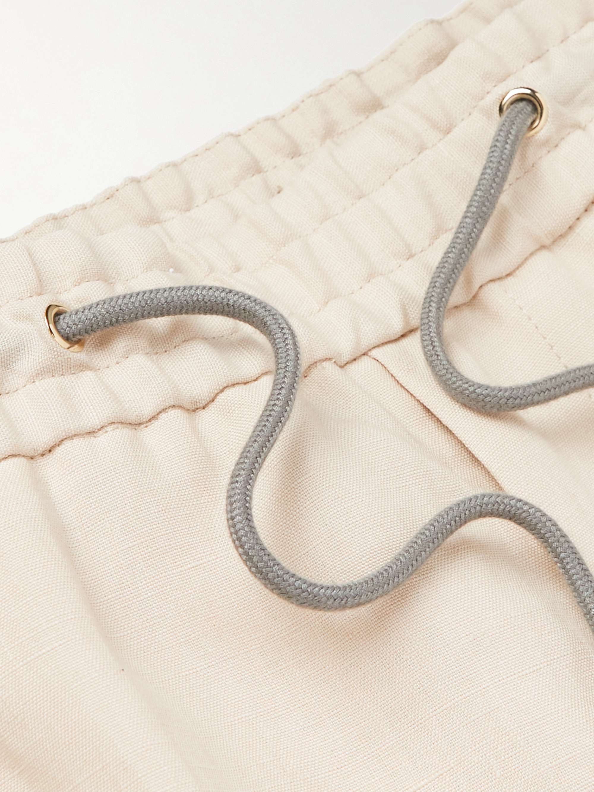 PAUL SMITH Straight-Leg Pleated Linen-Blend Trousers