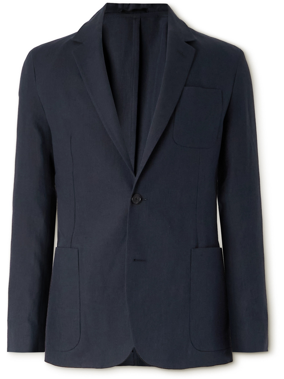 Paul Smith Unstructured Linen Blazer In Blue