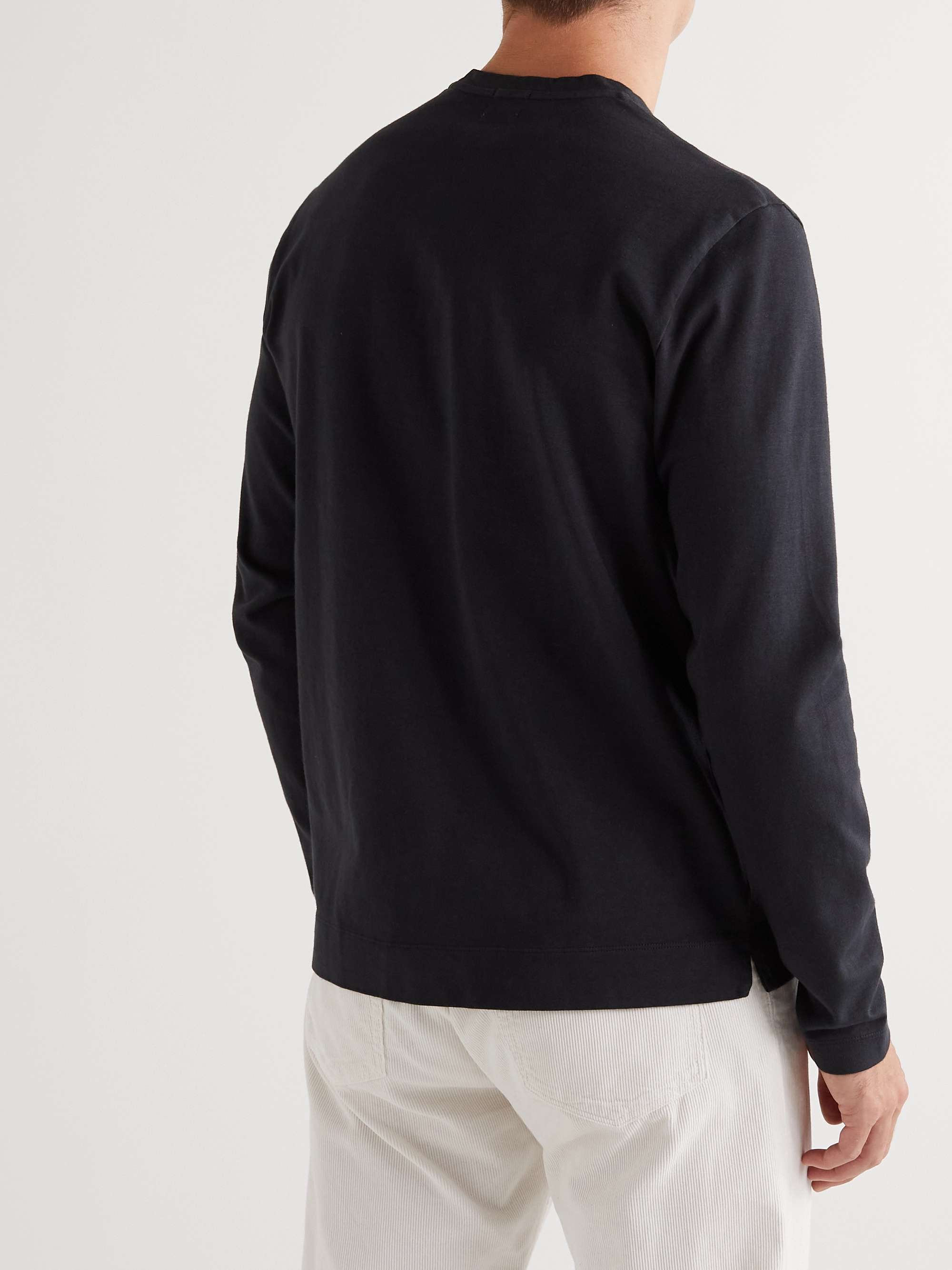MASSIMO ALBA Watercolour Cotton-Jersey Henley T-Shirt