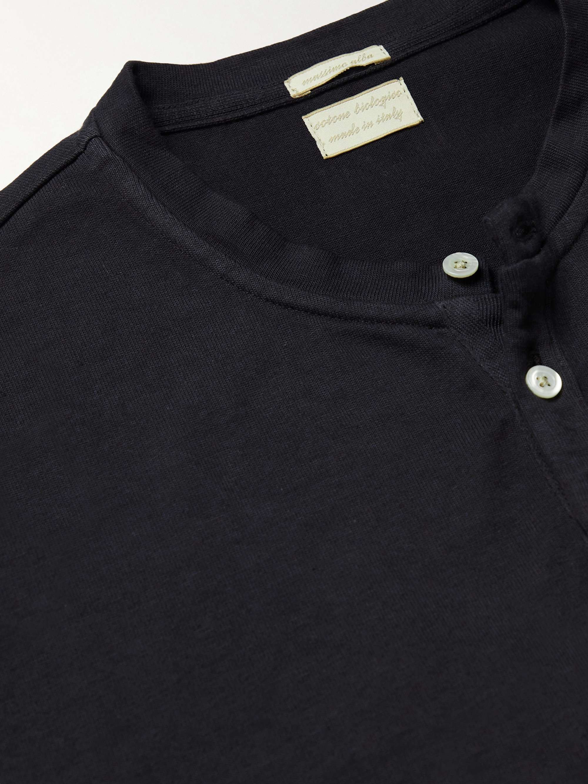 MASSIMO ALBA Watercolour Cotton-Jersey Henley T-Shirt