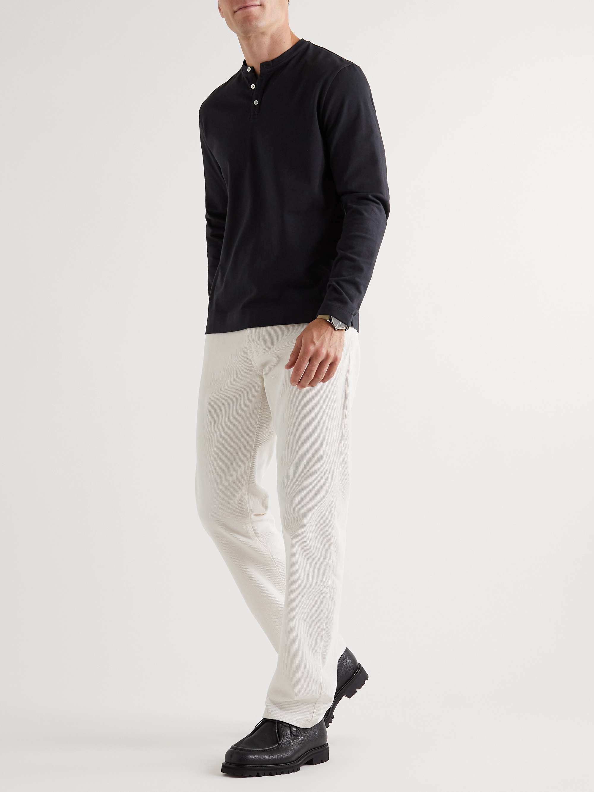MASSIMO ALBA Watercolour Cotton-Jersey Henley T-Shirt