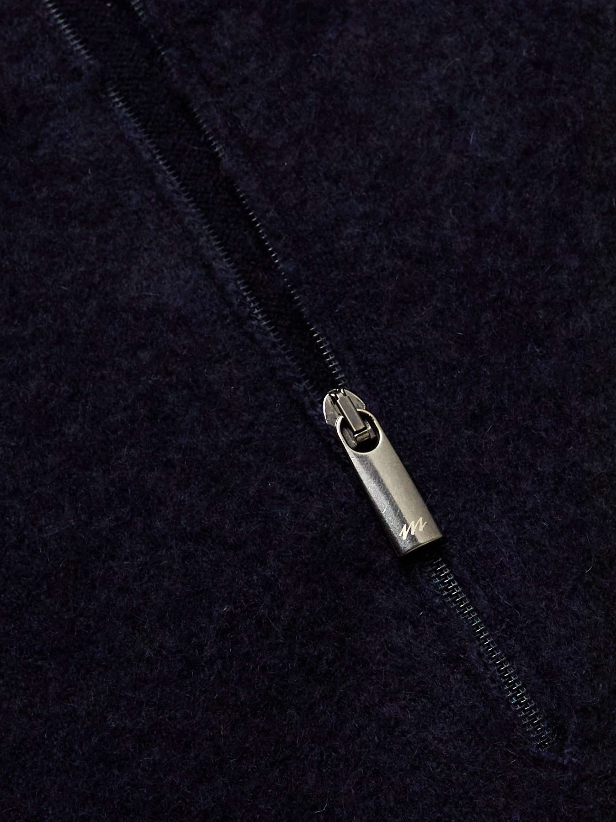 MASSIMO ALBA Brushed-Cashmere Half-Zip Sweater