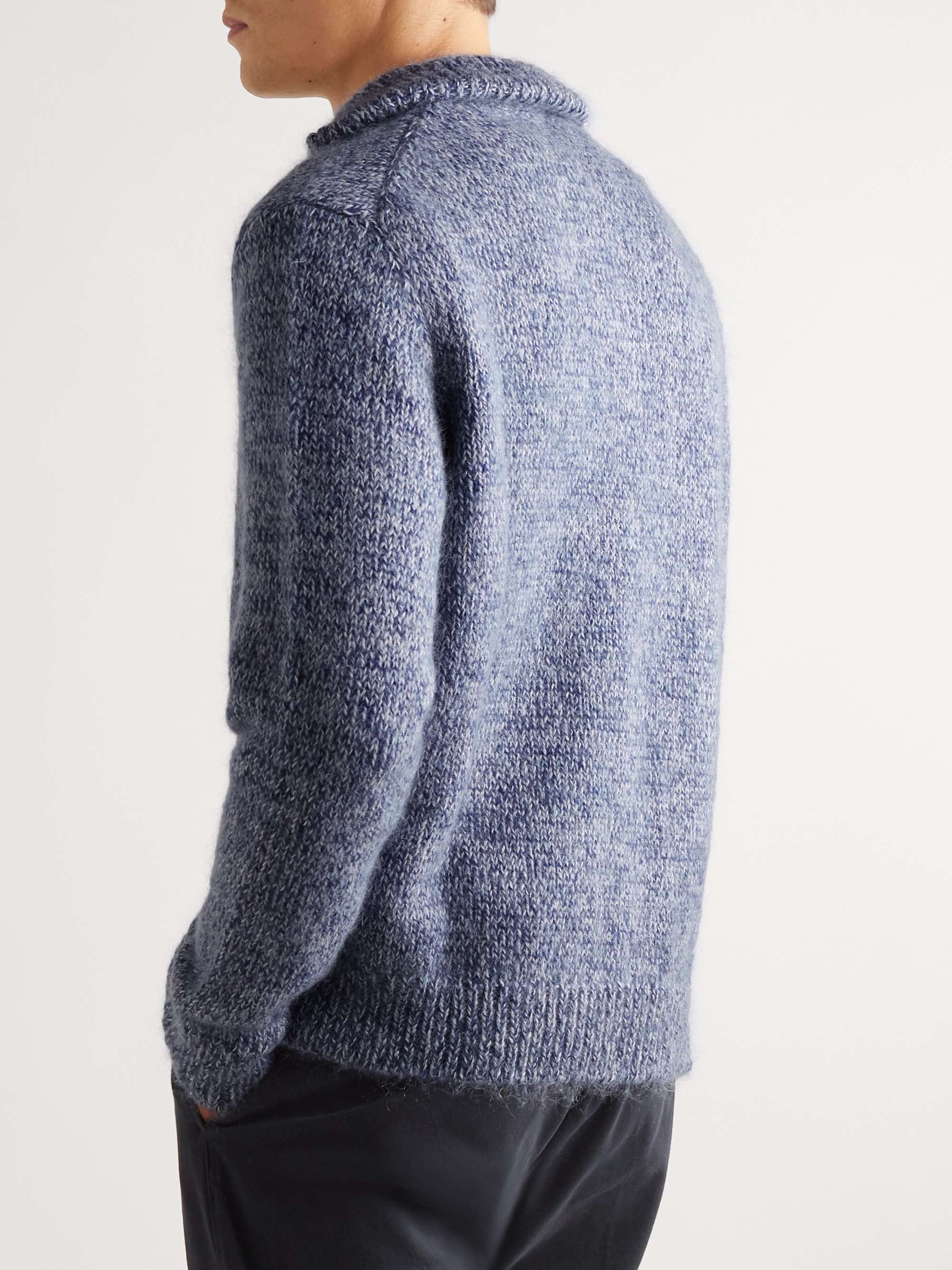 MASSIMO ALBA Wool, Mohair and Silk-Blend Half-Zip Sweater