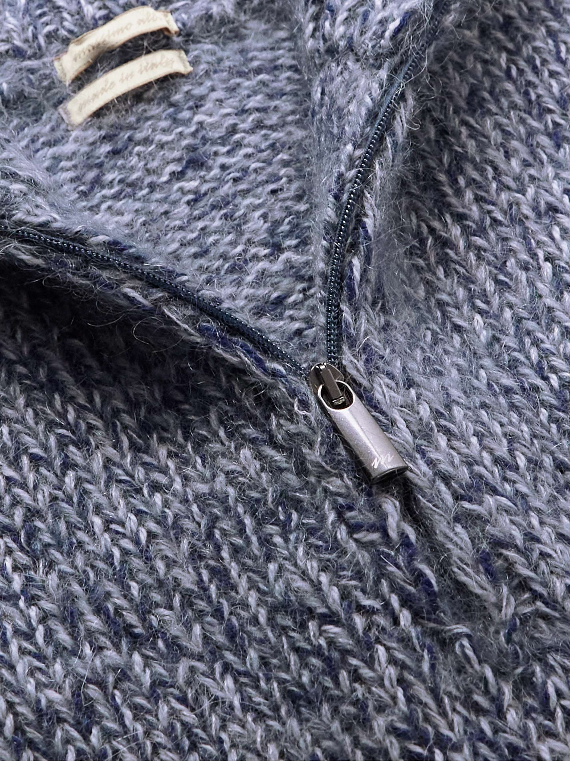 MASSIMO ALBA Wool, Mohair and Silk-Blend Half-Zip Sweater