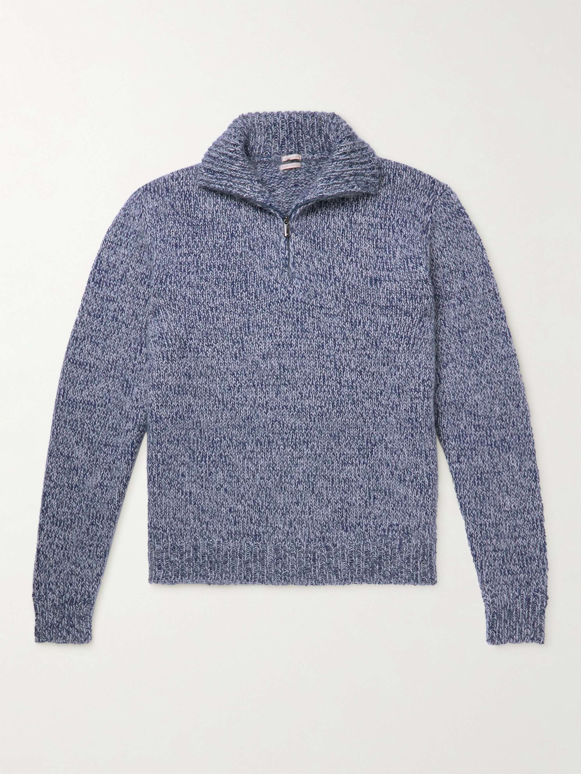 MASSIMO ALBA Wool, Mohair and Silk-Blend Half-Zip Sweater