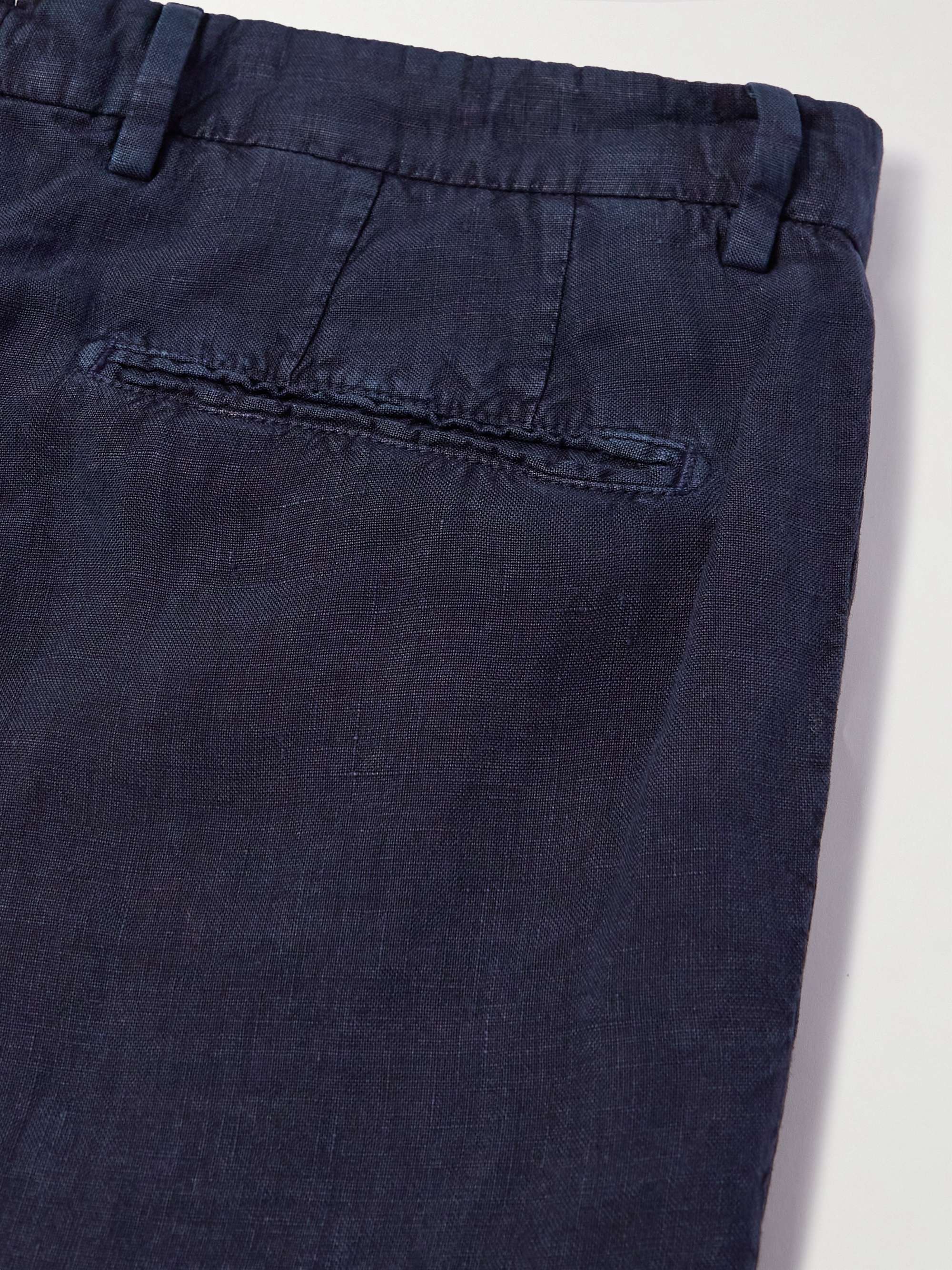 BOGLIOLI Straight-Leg Garment-Dyed Linen Trousers