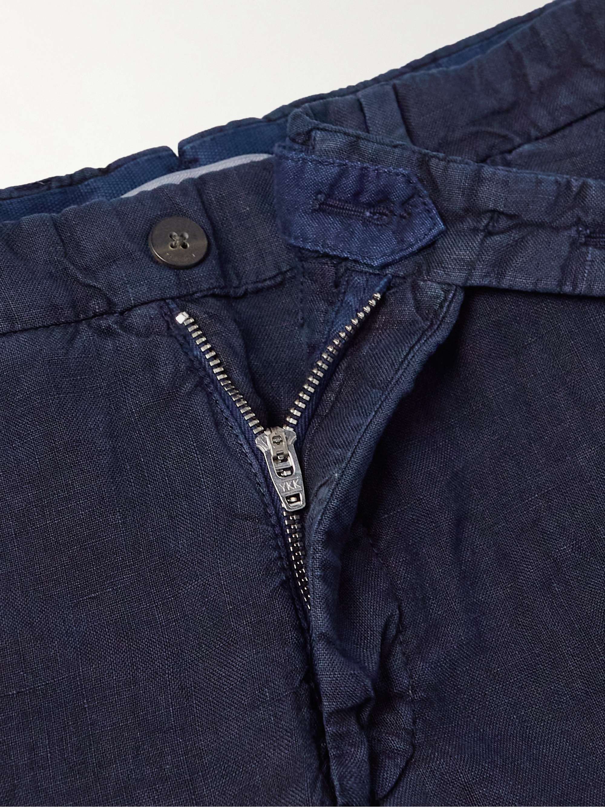 BOGLIOLI Straight-Leg Garment-Dyed Linen Trousers
