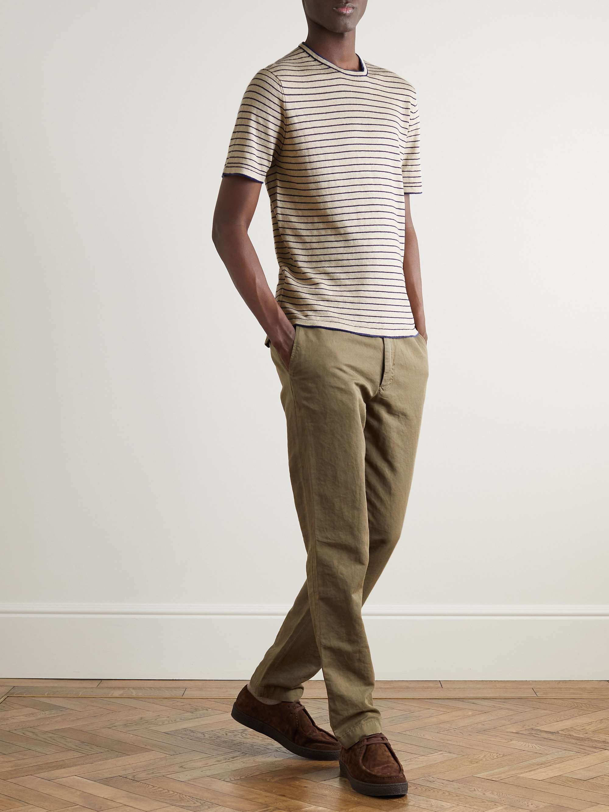 BOGLIOLI Striped Linen T-Shirt