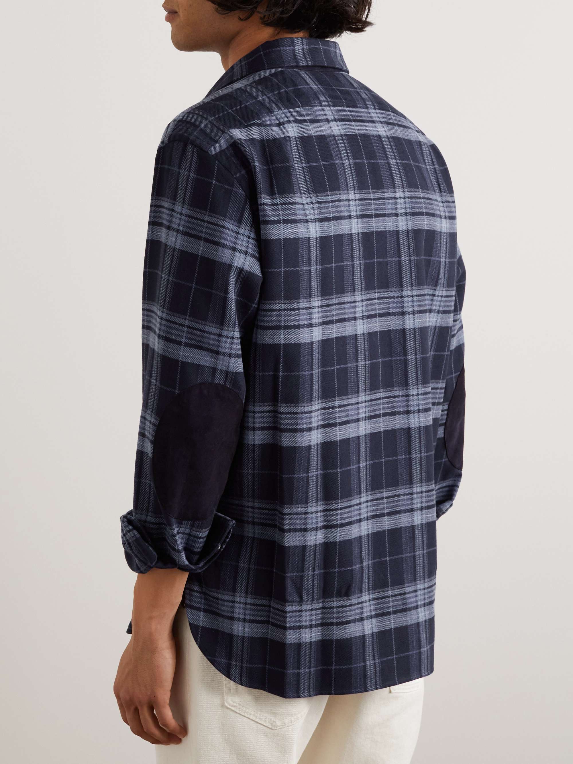 RALPH LAUREN PURPLE LABEL Checked Cotton-Flannel Shirt