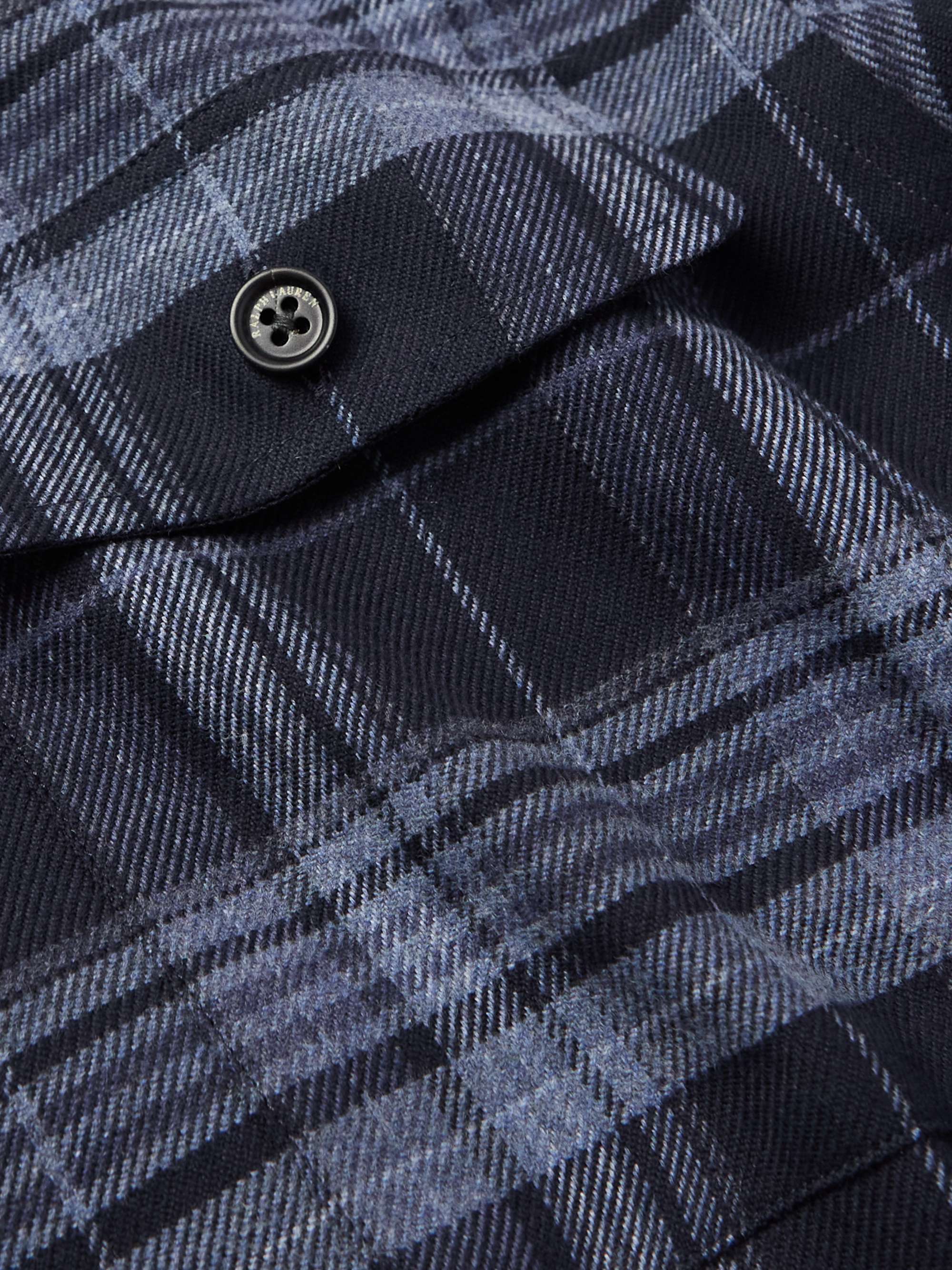 RALPH LAUREN PURPLE LABEL Checked Cotton-Flannel Shirt