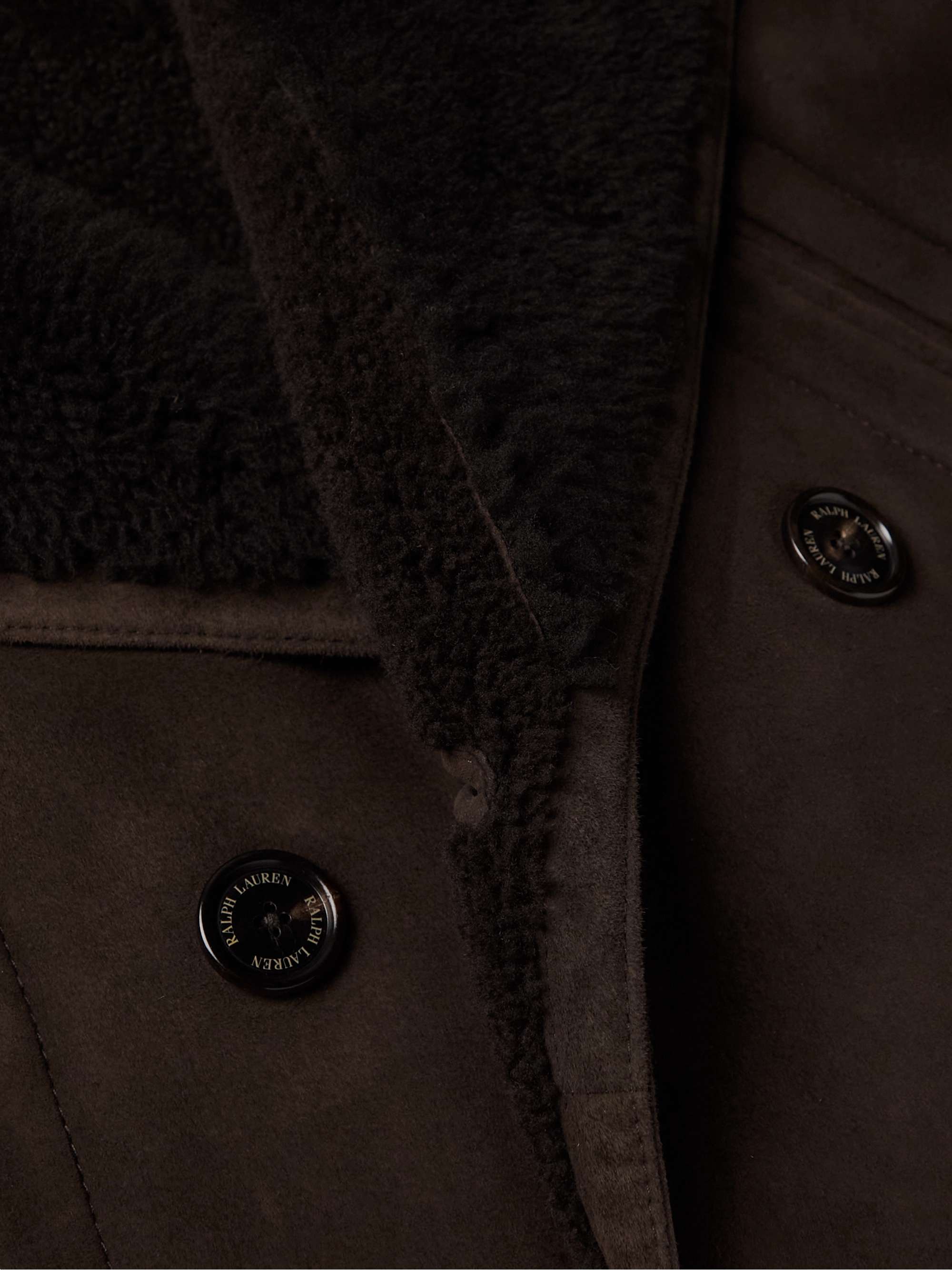RALPH LAUREN PURPLE LABEL Double-Breasted Shearling Coat