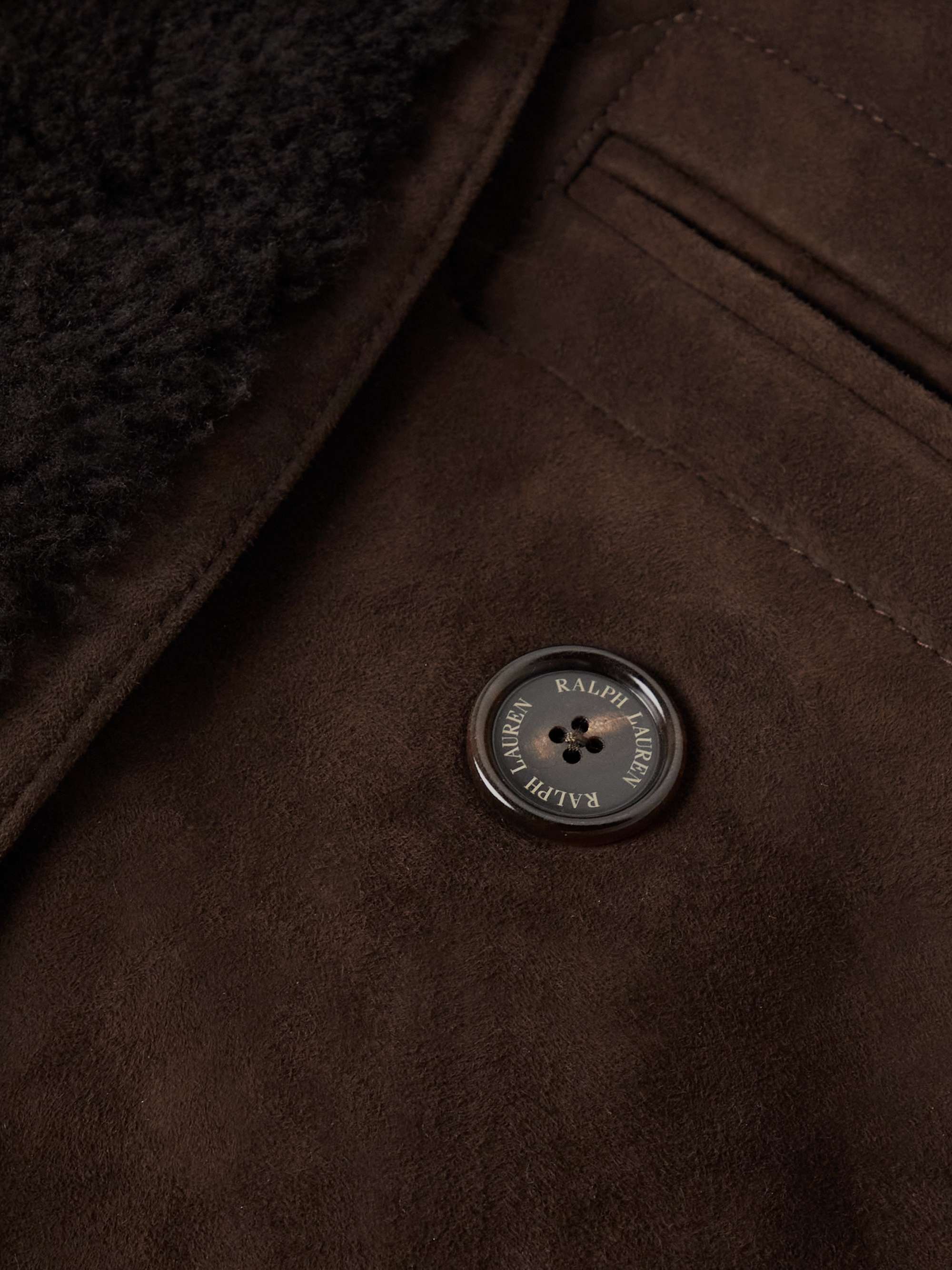 RALPH LAUREN PURPLE LABEL Double-Breasted Shearling Coat