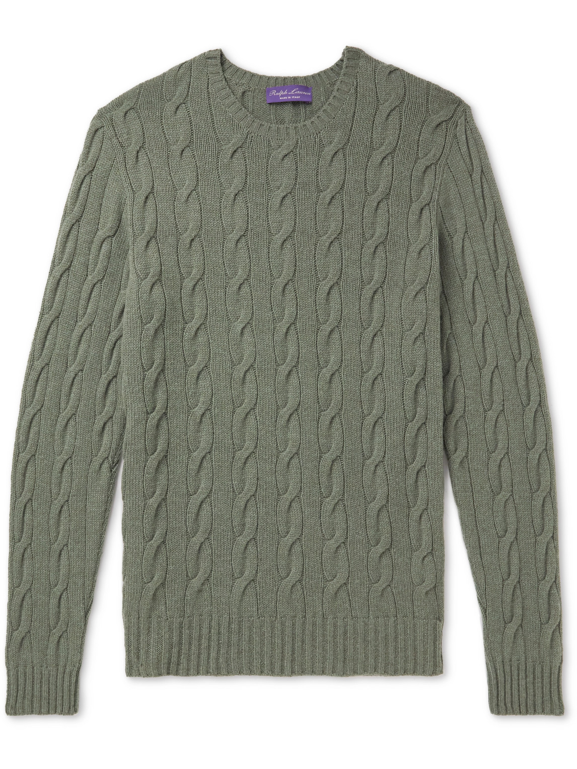 Ralph Lauren Cable-knit Long-sleeved Sweater In Green