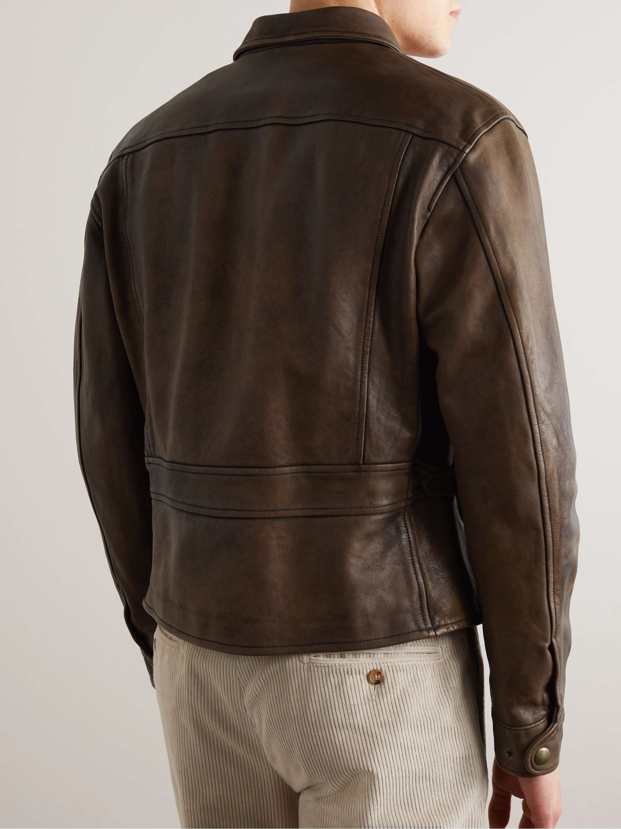 RALPH LAUREN PURPLE LABEL Hugh Leather Jacket