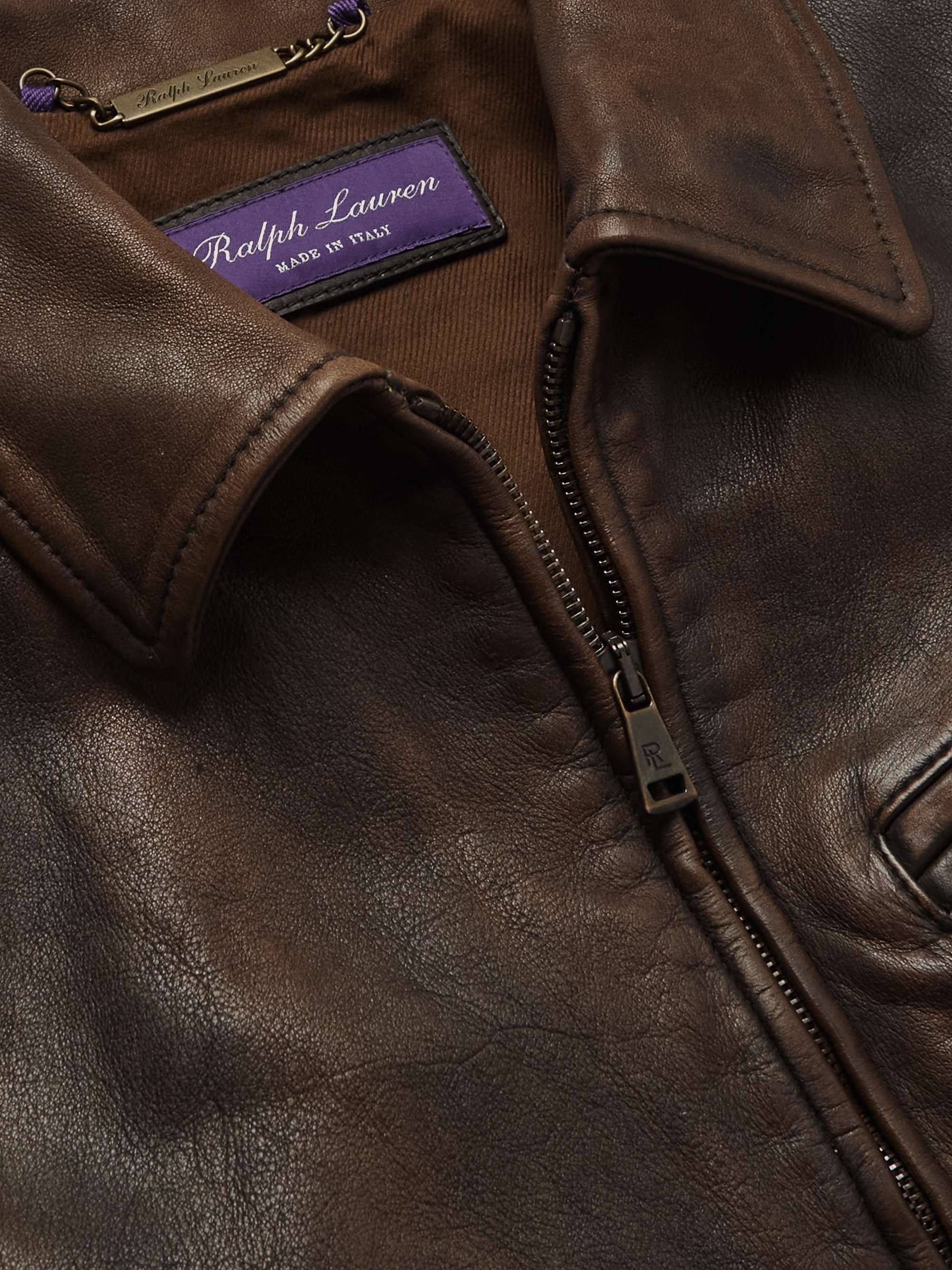 RALPH LAUREN PURPLE LABEL Hugh Leather Jacket