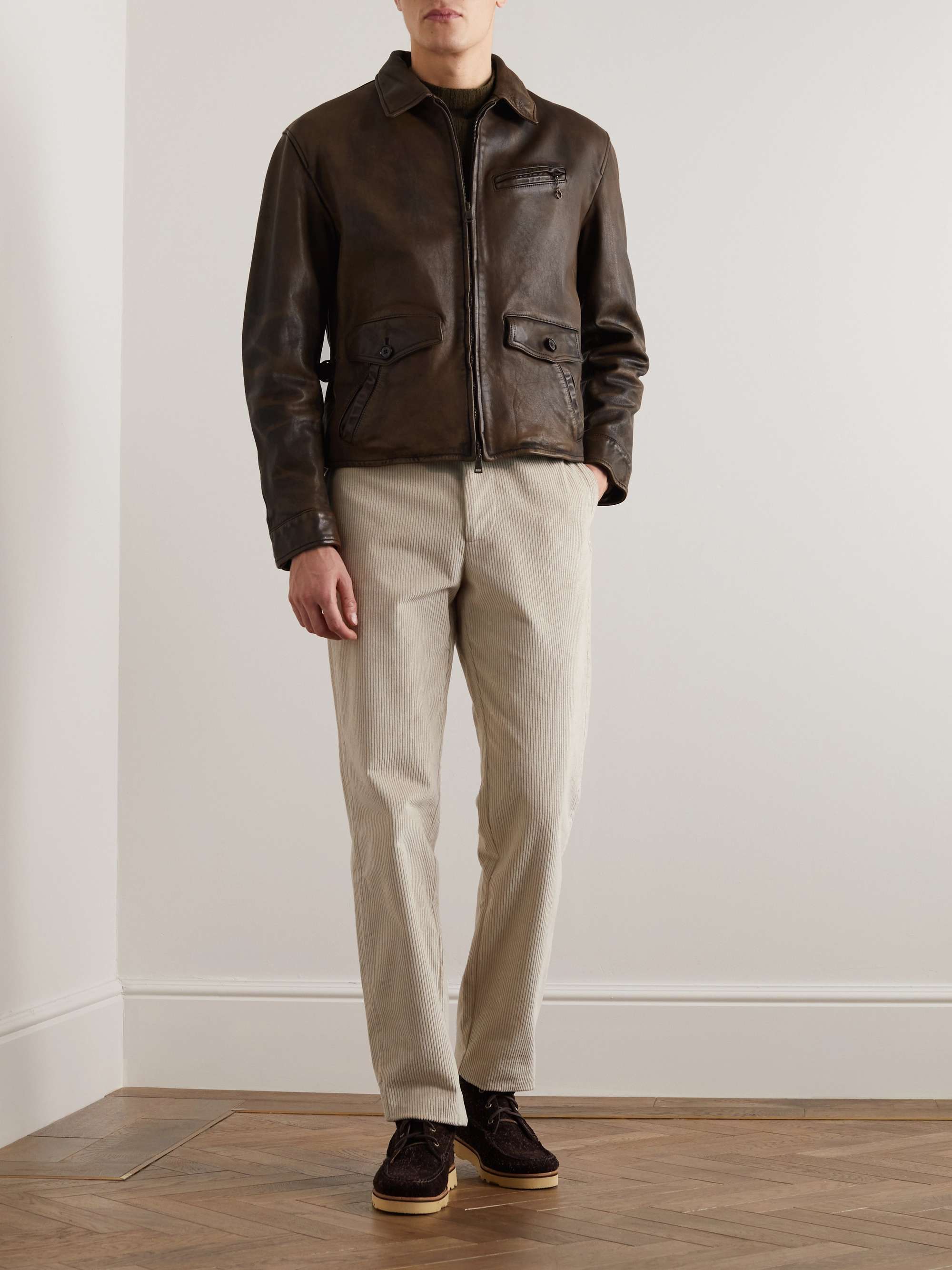 RALPH LAUREN PURPLE LABEL Hugh Leather Jacket