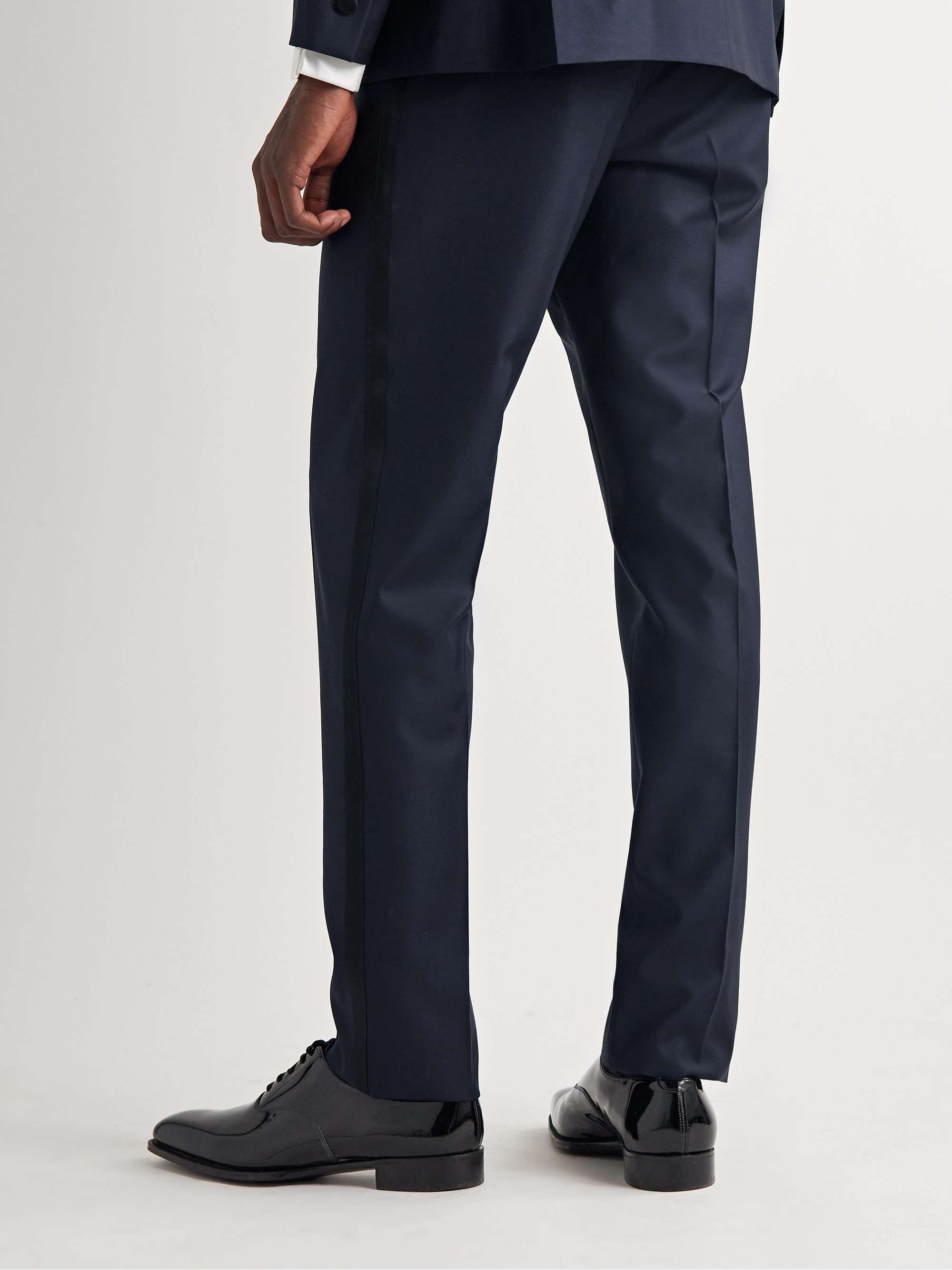 BOGLIOLI Slim-Fit Satin-Trimmed Wool-Blend Tuxedo Trousers