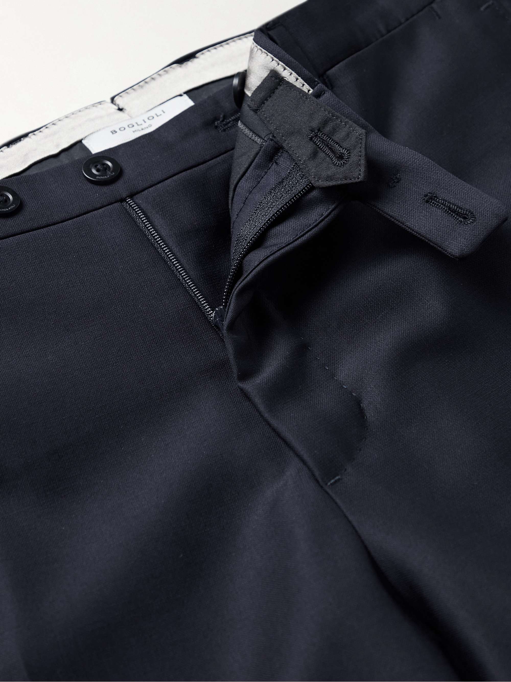 BOGLIOLI Slim-Fit Satin-Trimmed Wool-Blend Tuxedo Trousers