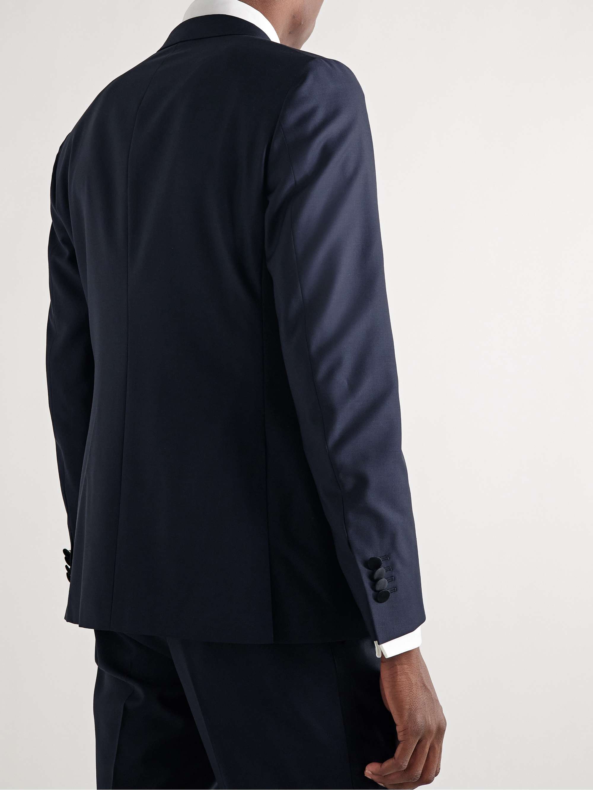 BOGLIOLI Double-Breasted Satin-Trimmed Wool-Blend Tuxedo Jacket