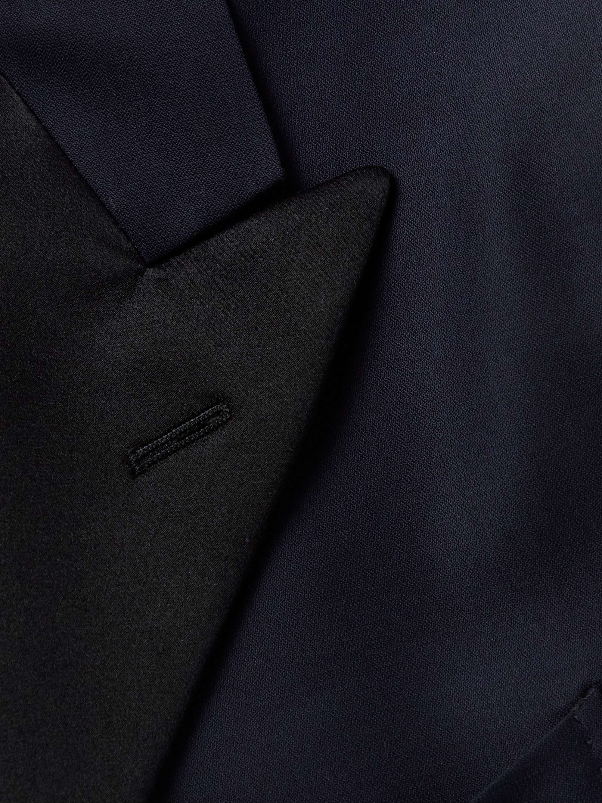 BOGLIOLI Double-Breasted Satin-Trimmed Wool-Blend Tuxedo Jacket