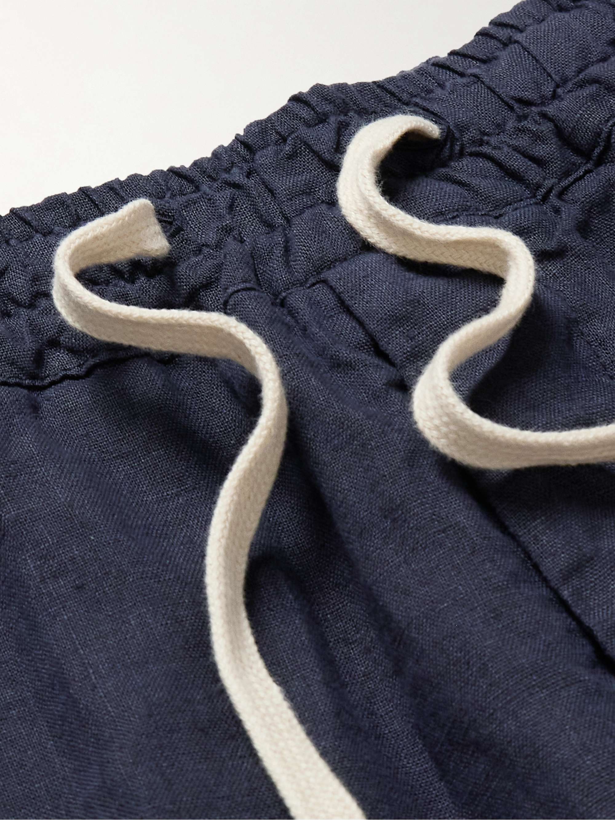 ALTEA Martin Tapered Linen Drawstring Trousers