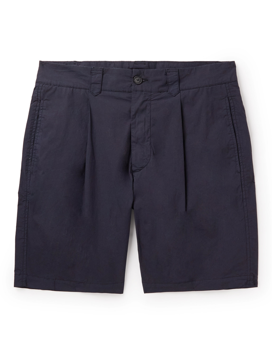 Tangeri Straight-Leg Pleated Cotton-Blend Poplin Bermuda Shorts