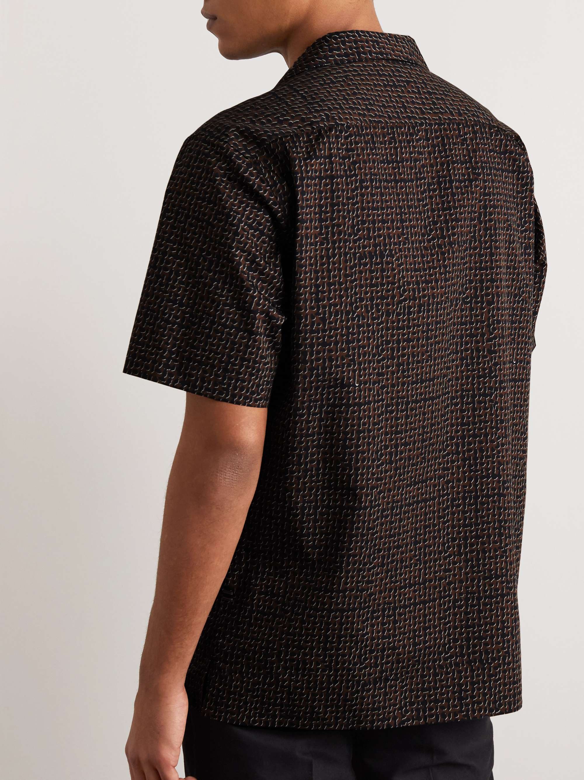 BRIONI Convertible-Collar Printed Cotton and Silk-Blend Shirt