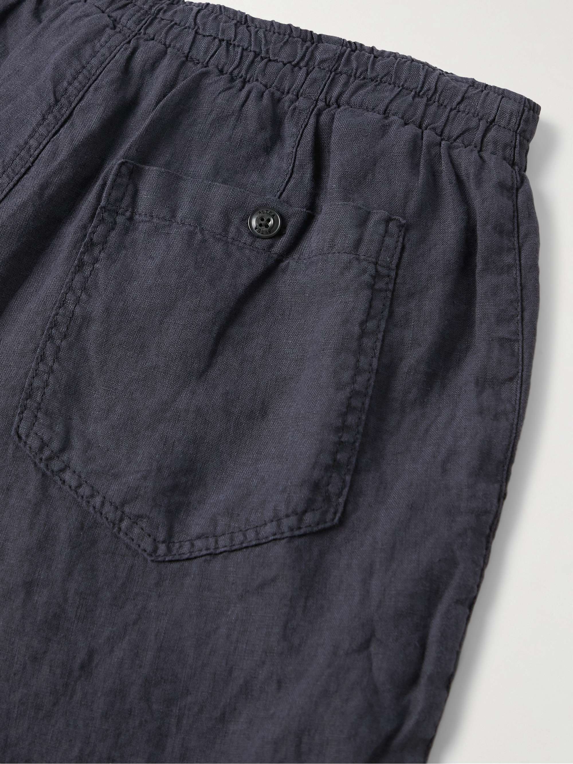 ALTEA Fatigue Straight-Leg Linen Bermuda Shorts