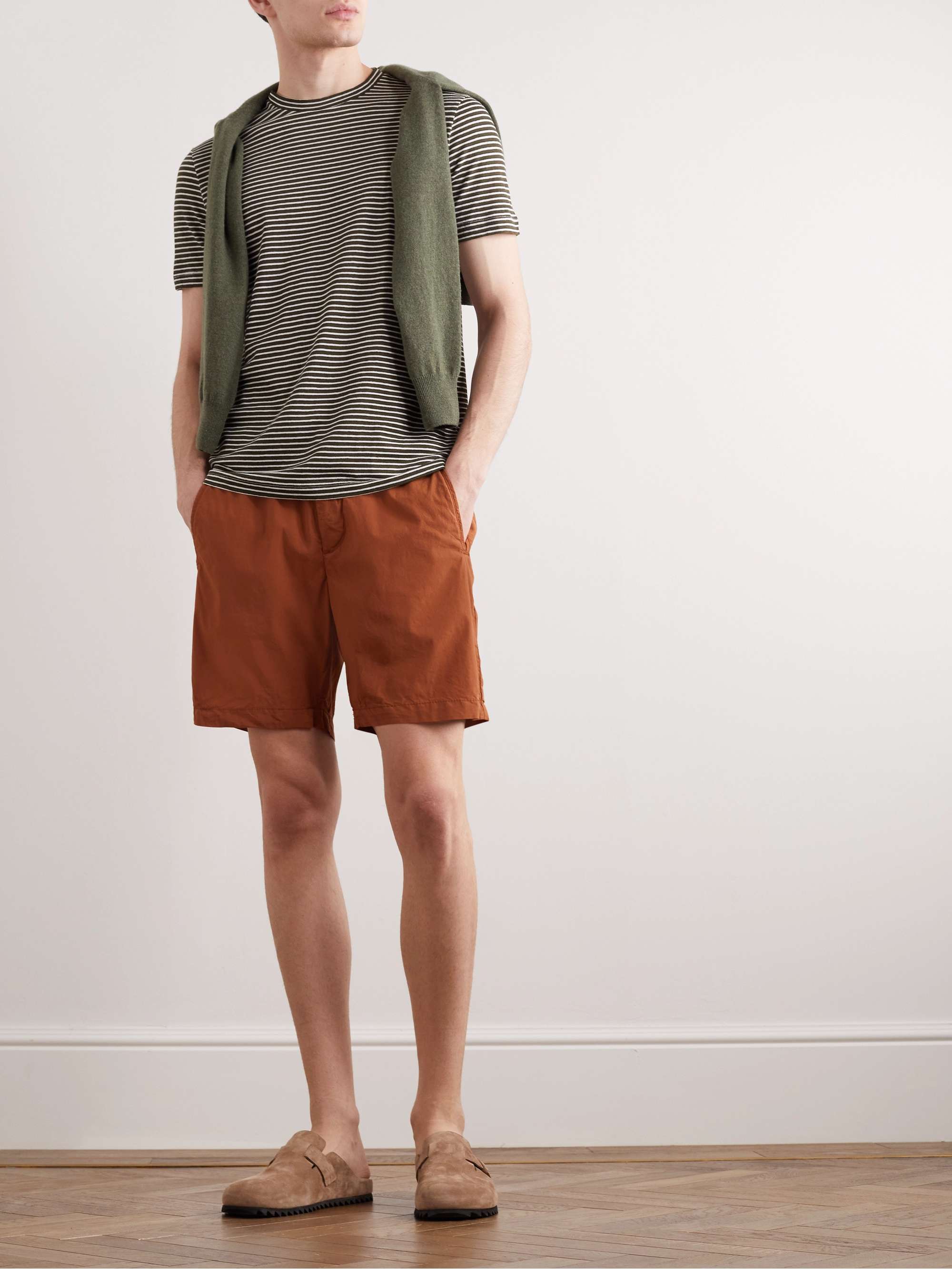 ALTEA Martin Straight-Leg Lyocell-Blend Drawstring Shorts