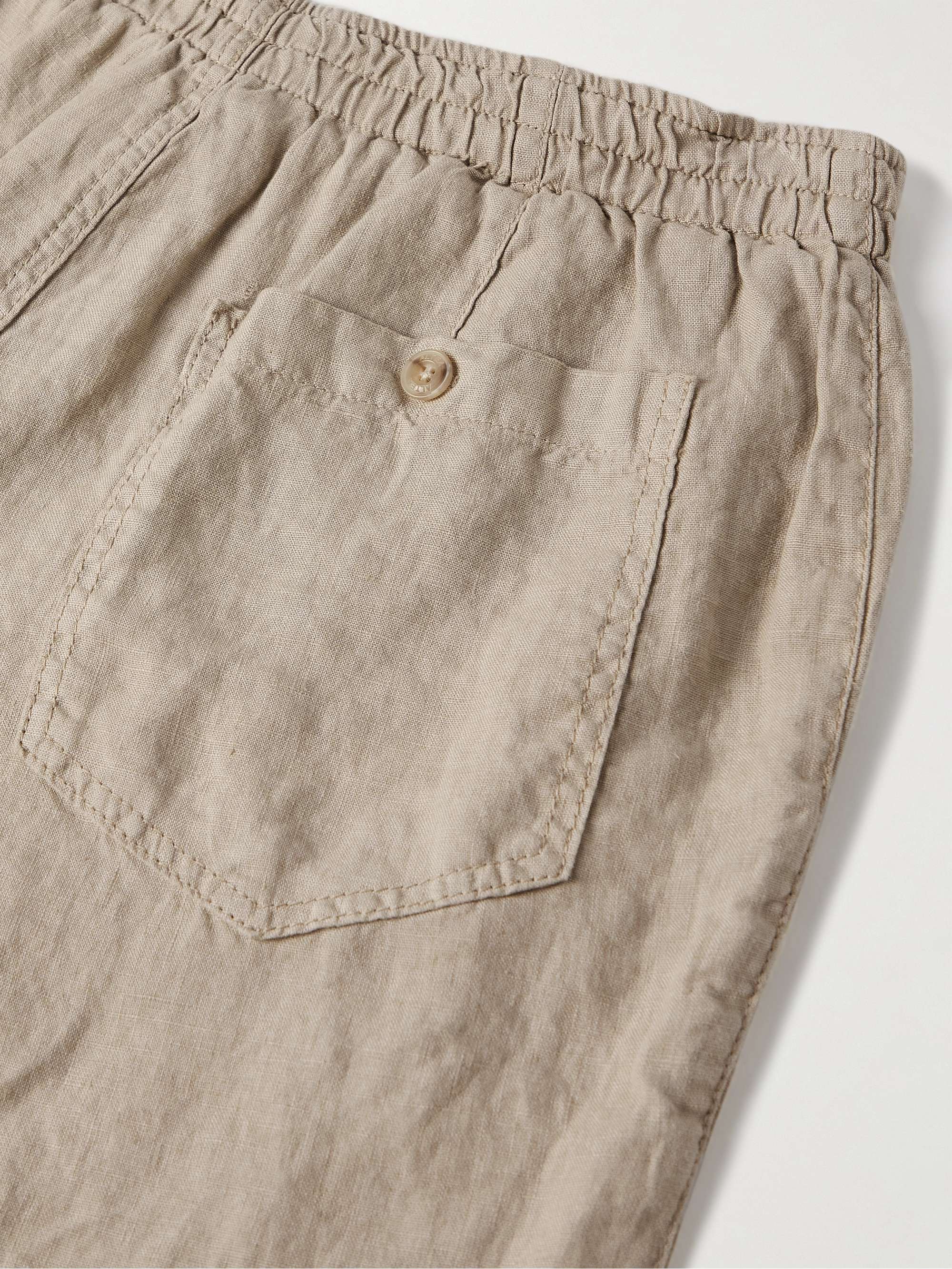 ALTEA Fatigue Straight-Leg Linen Bermuda Shorts