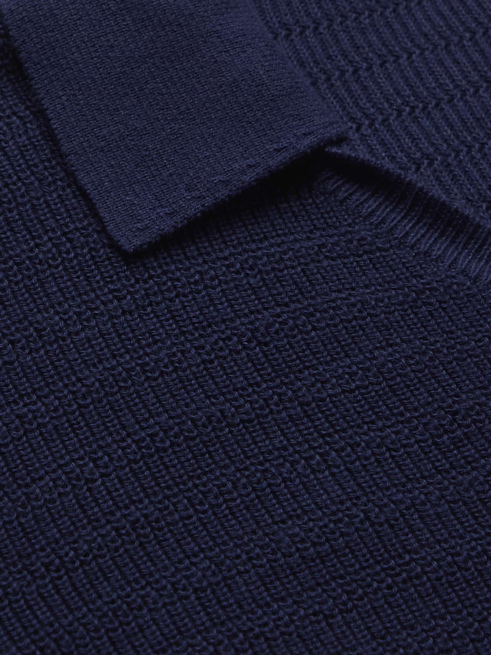 ALTEA Waffle-Knit Cotton Polo Shirt