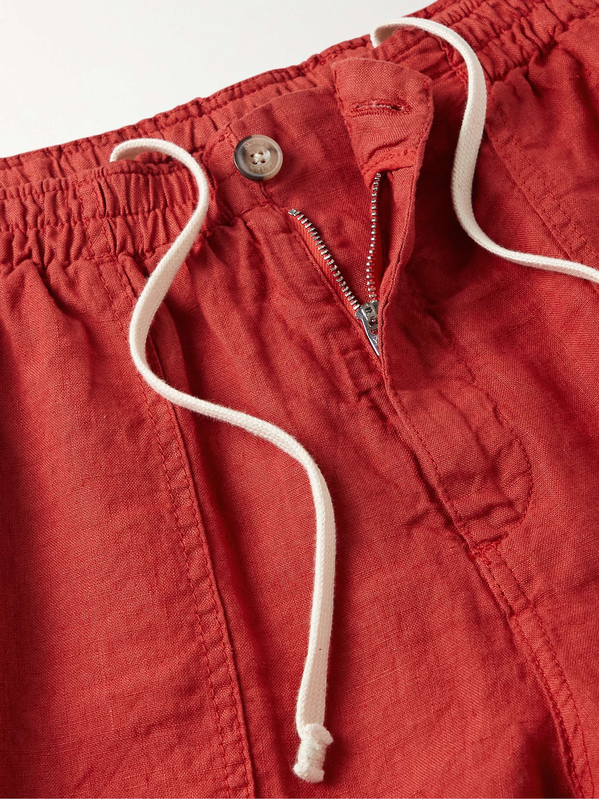 ALTEA Fatigue Straight-Leg Linen Bermuda Shorts