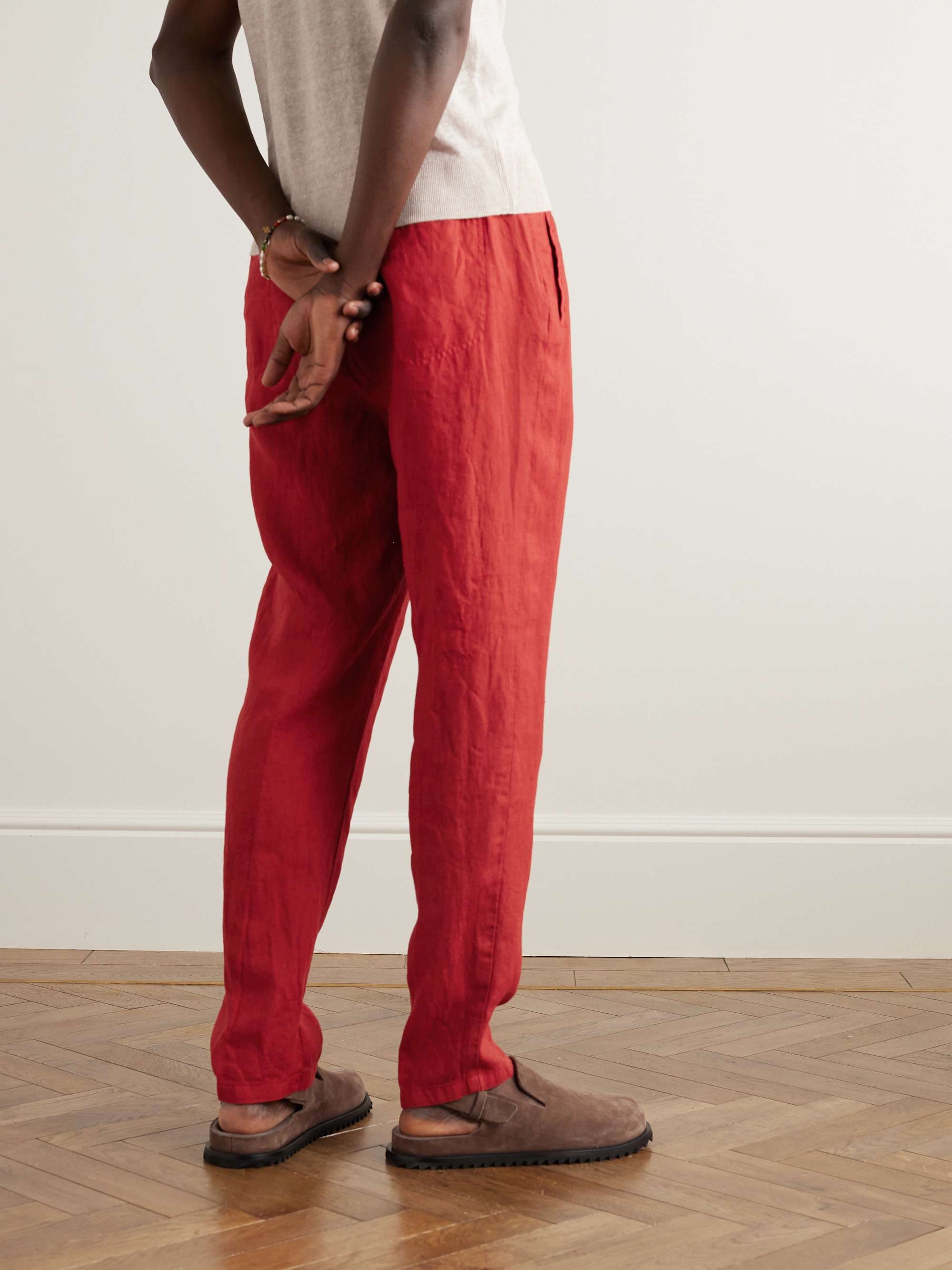 ALTEA Martin Tapered Linen Drawstring Trousers for Men MR PORTER