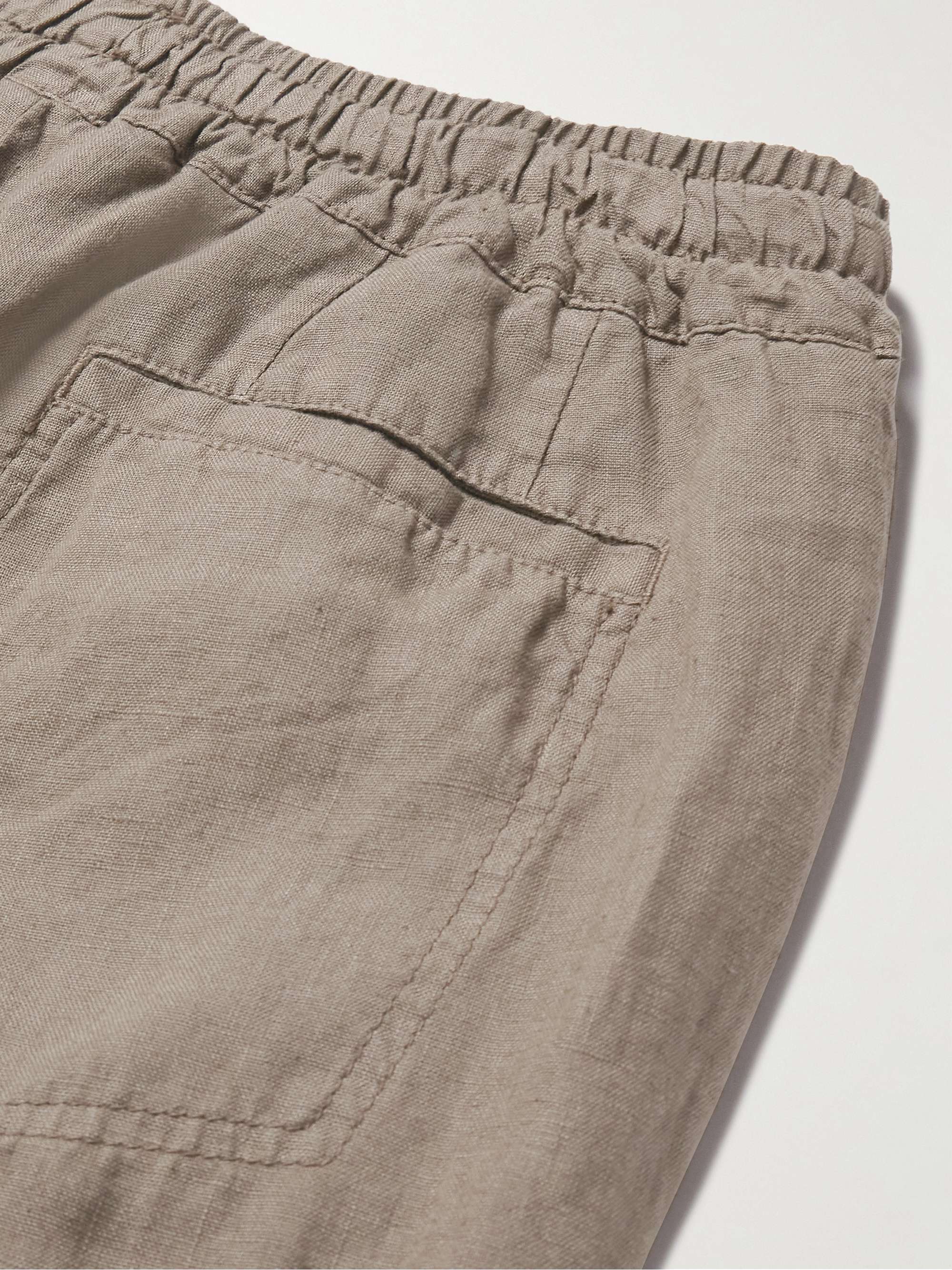 ALTEA Martin Tapered Linen Drawstring Trousers
